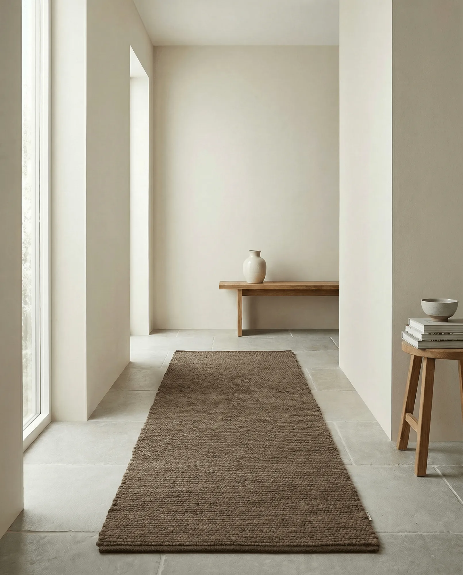 Merino Flurteppich, Braun, 80x300 cm Classic Collection