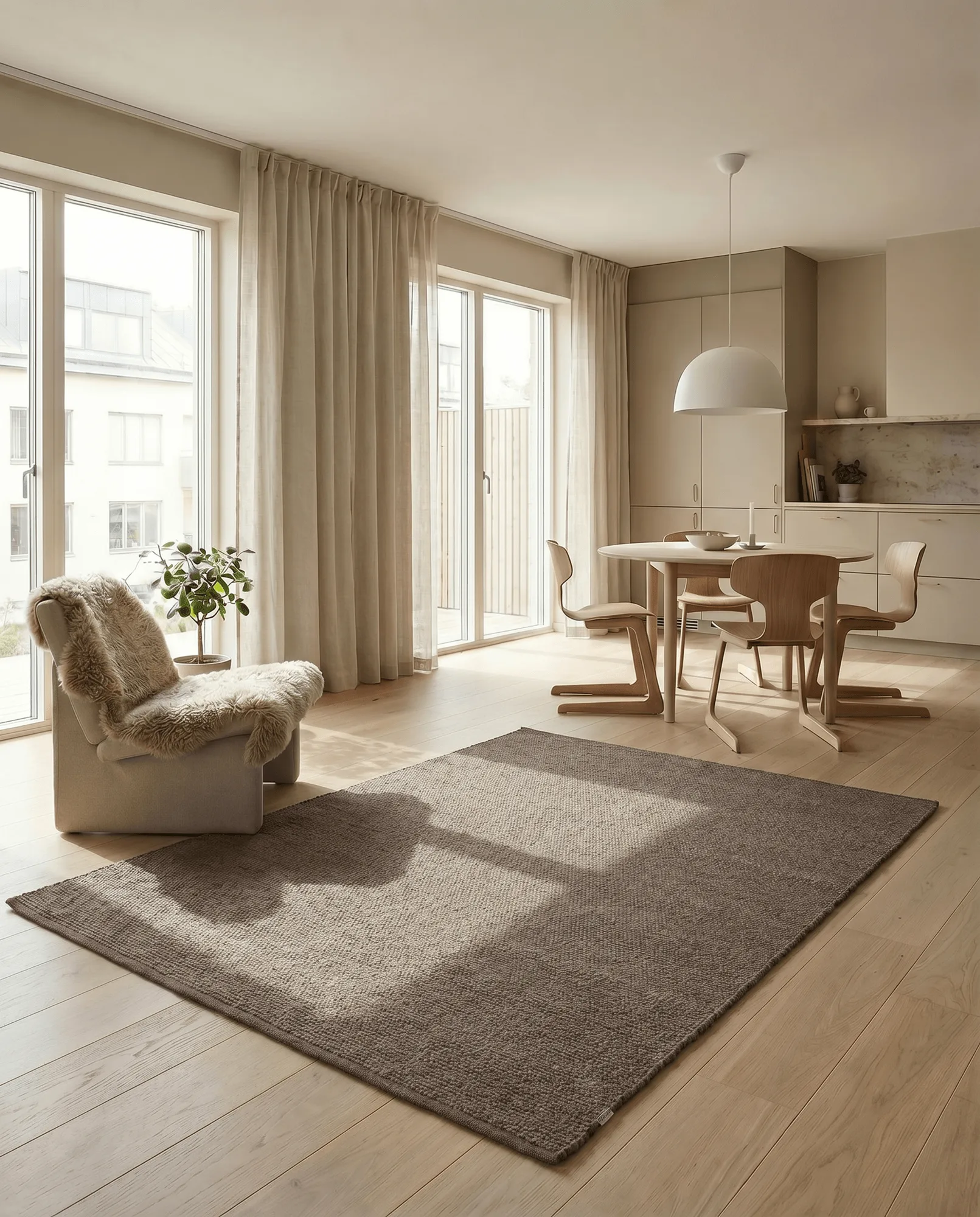 Merino Teppich, Braun, 200x300 cm Classic Collection