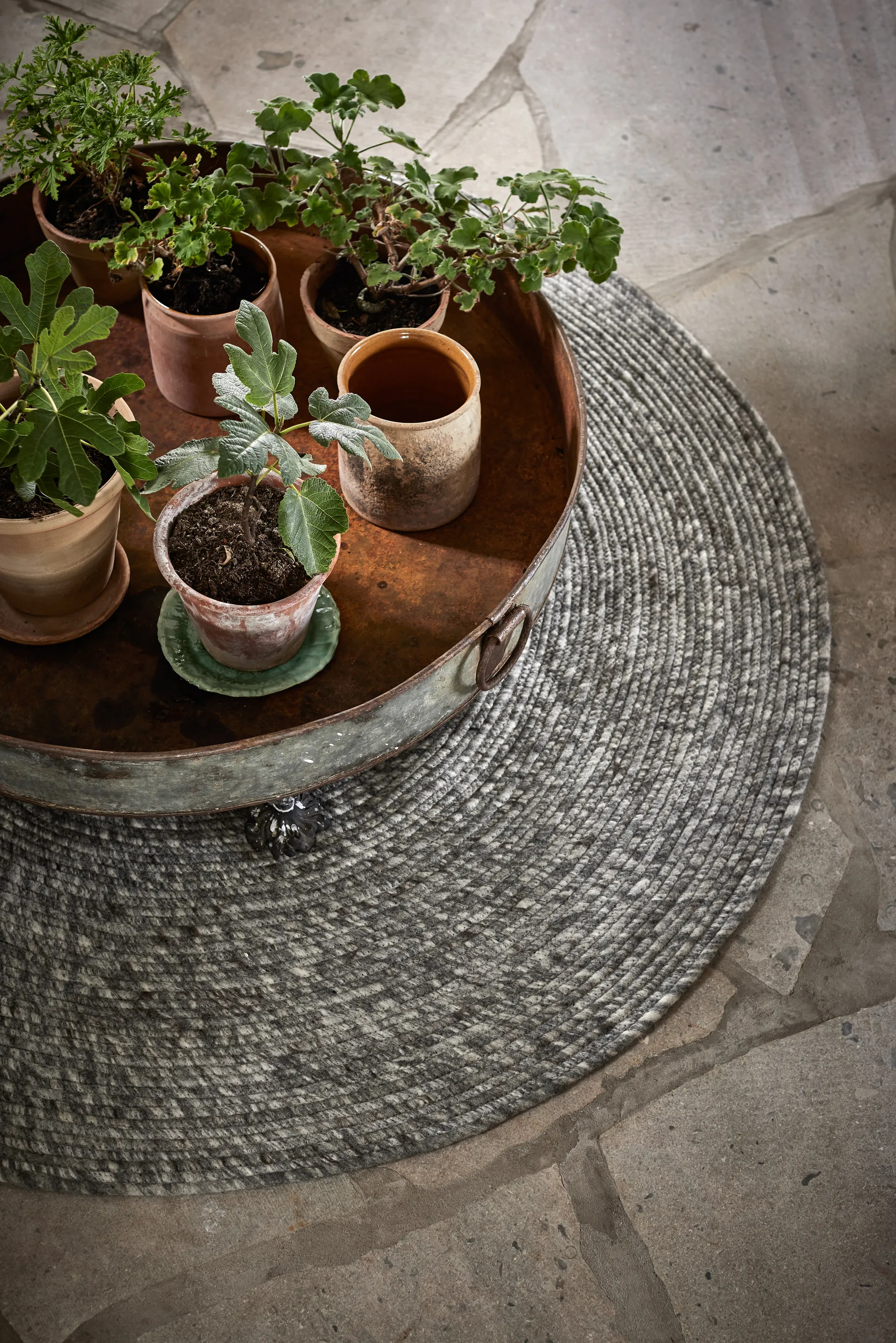 Merino Wollteppich rund Ø160cm, Grau Classic Collection