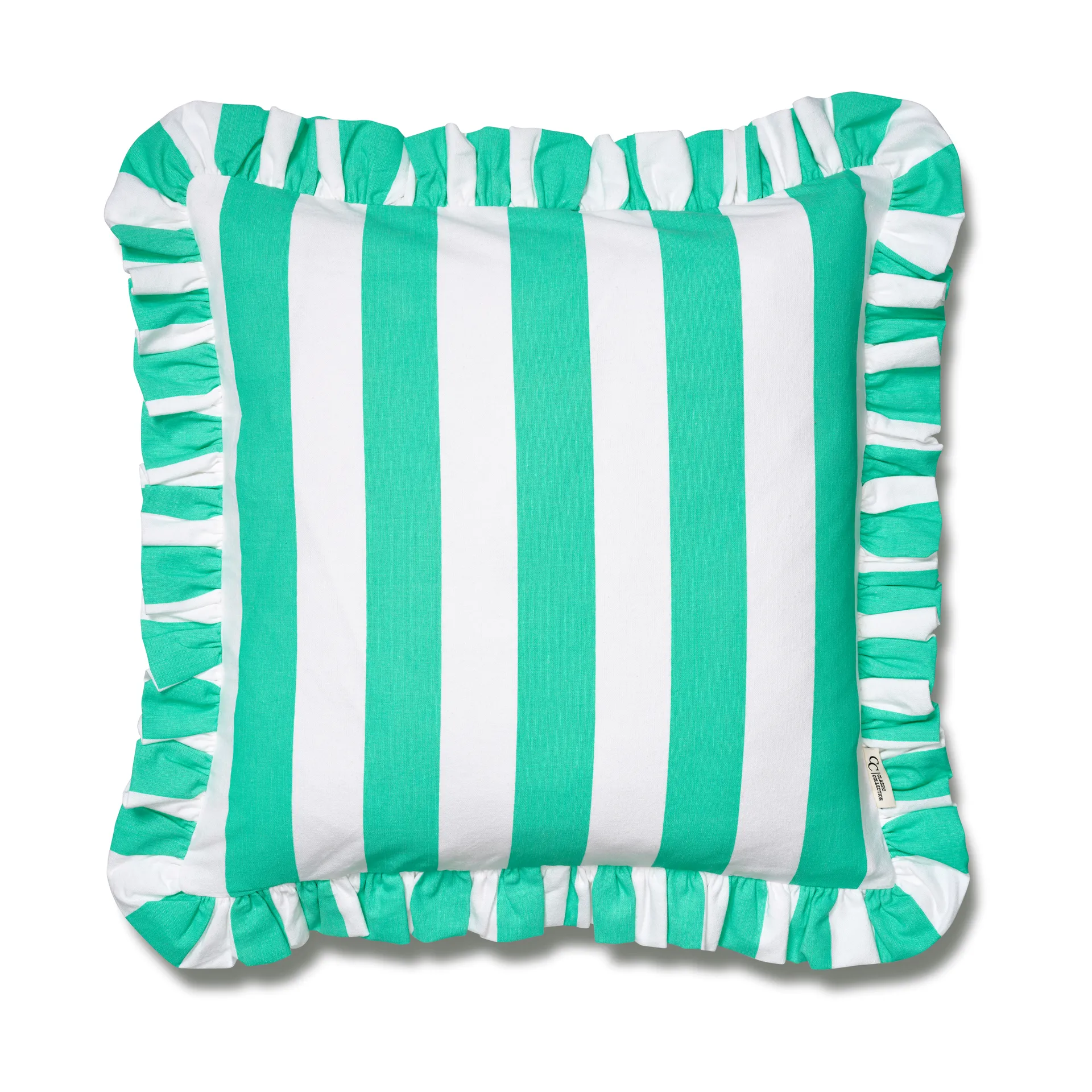 Ruffle Stripes Kissenbezug 50x50 cm, Sage Classic Collection