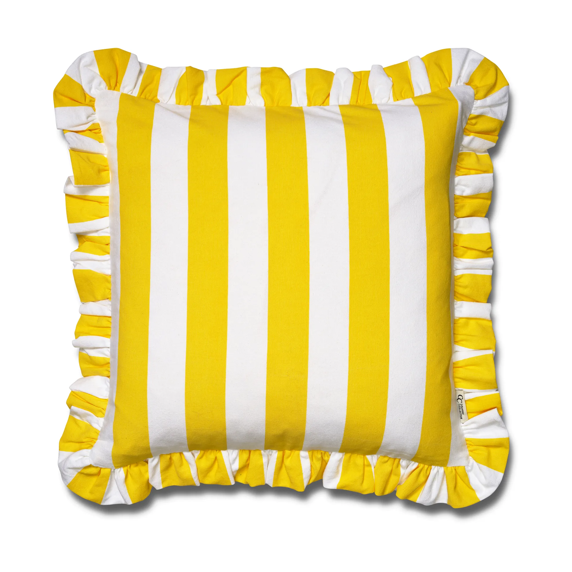 Ruffle Stripes Kissenbezug 50x50 cm, Yellow Classic Collection