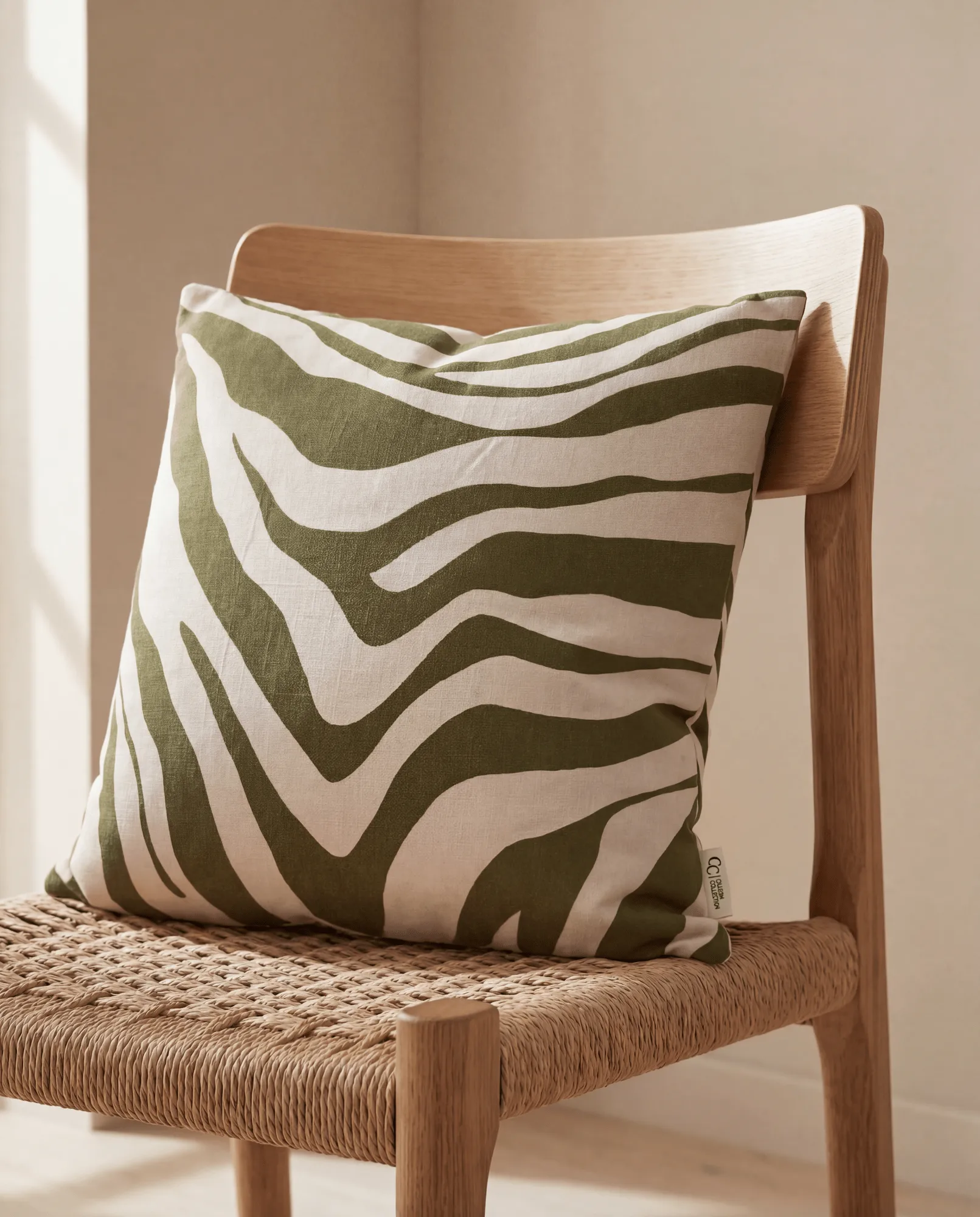 Savannah Kissenbezug, Green-off white, 50x50 cm Classic Collection