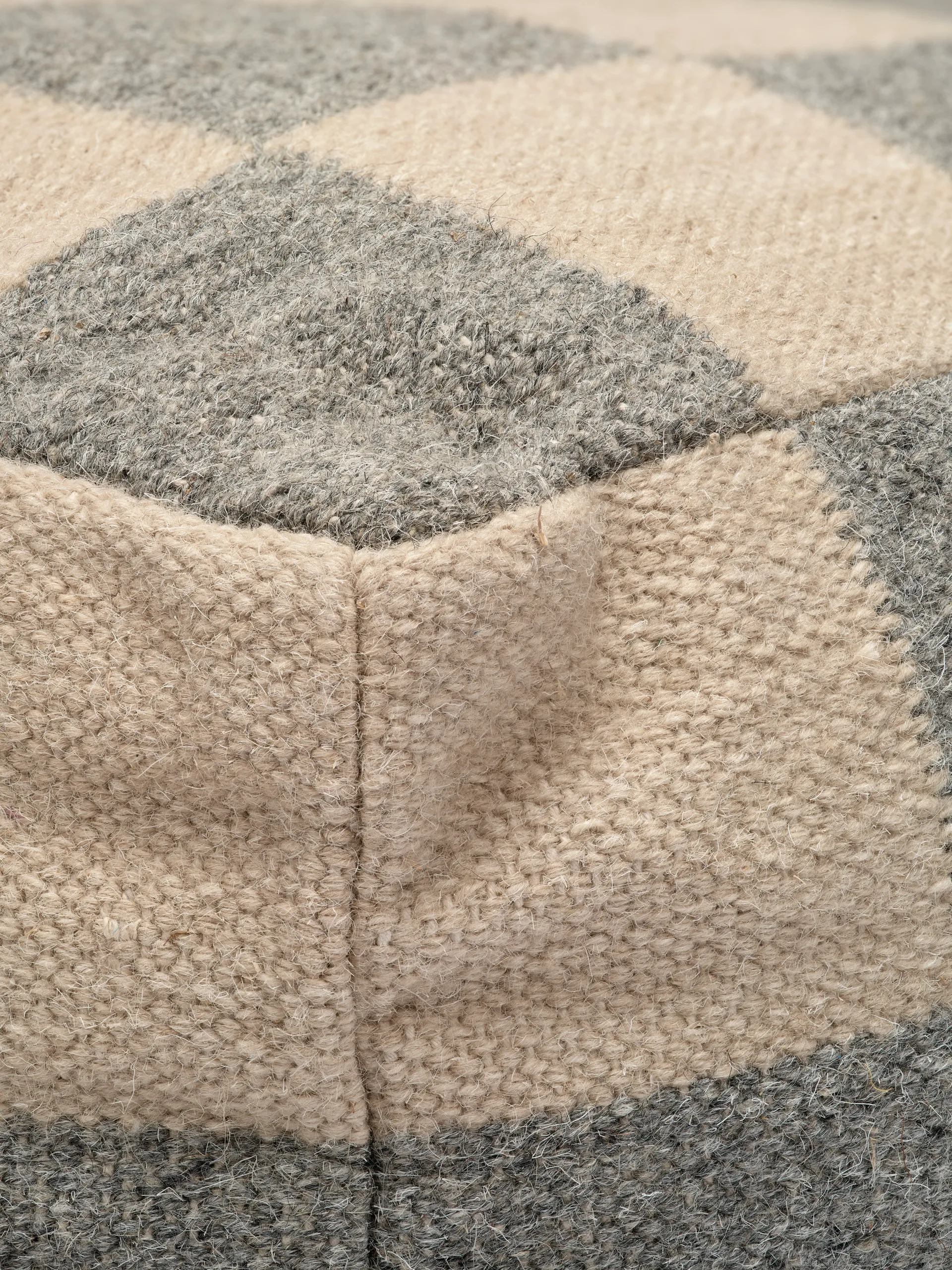 Square Pouf 50x50 cm, Grau-Natur Classic Collection