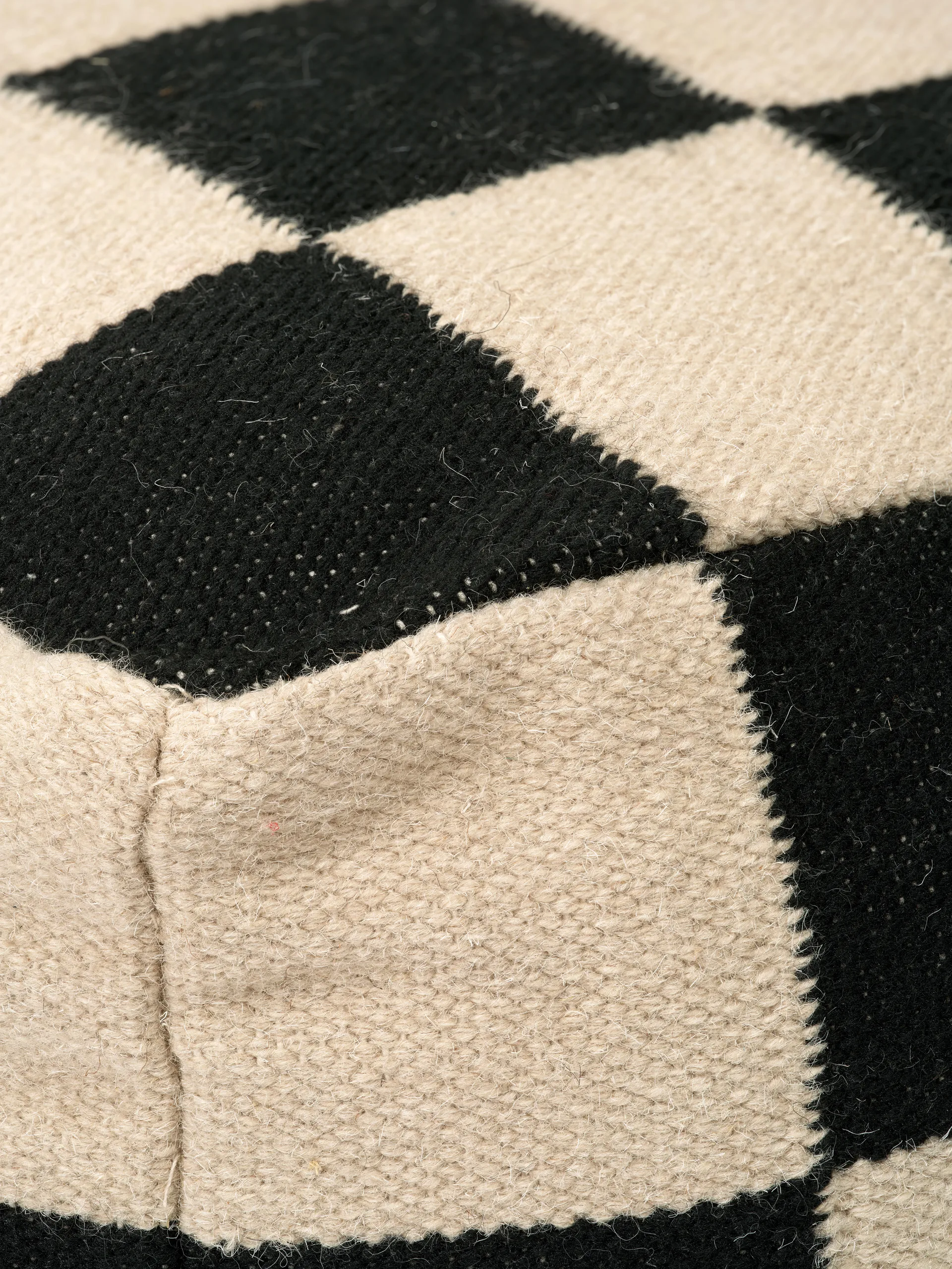 Square Pouf 50x50 cm, Schwarz-natur Classic Collection