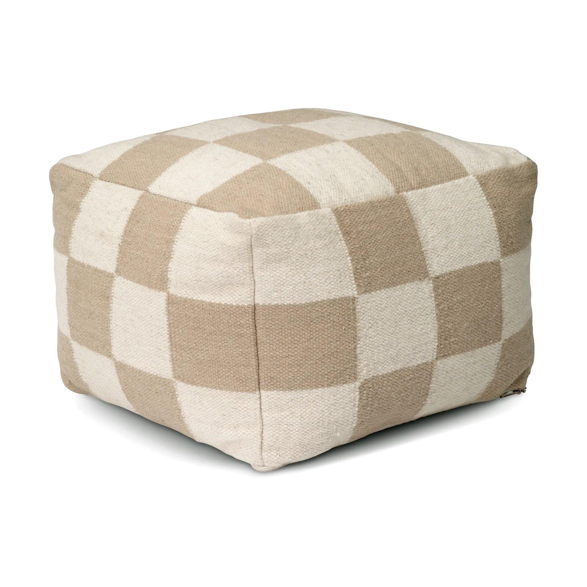 Square Pouf 50x50 cm, Weiß-Natur Classic Collection