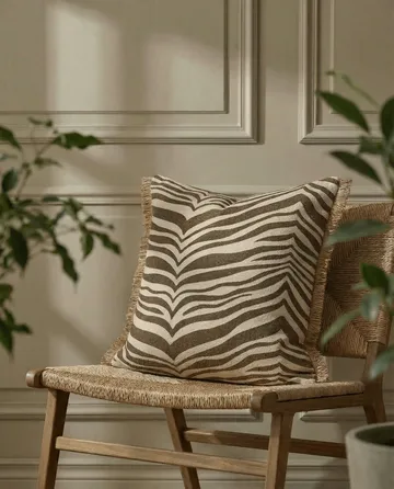 Zebra Kissen - Braun-Natur, 50x50 cm - Classic Collection