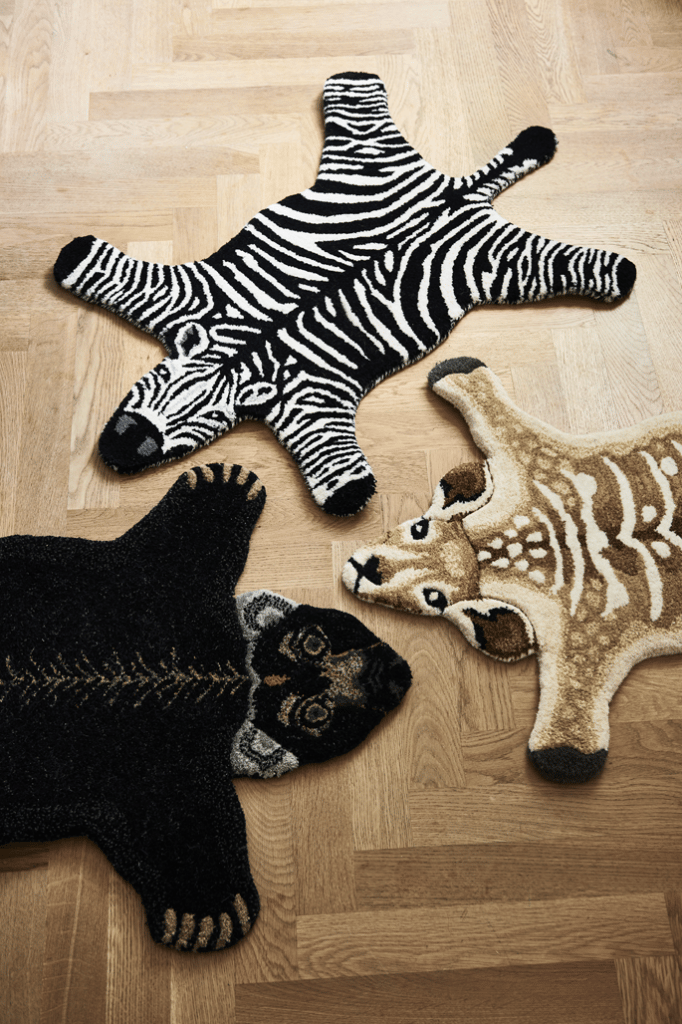 Zebra Teppich - Schwarz/weiß, 60 x 90cm - Classic Collection