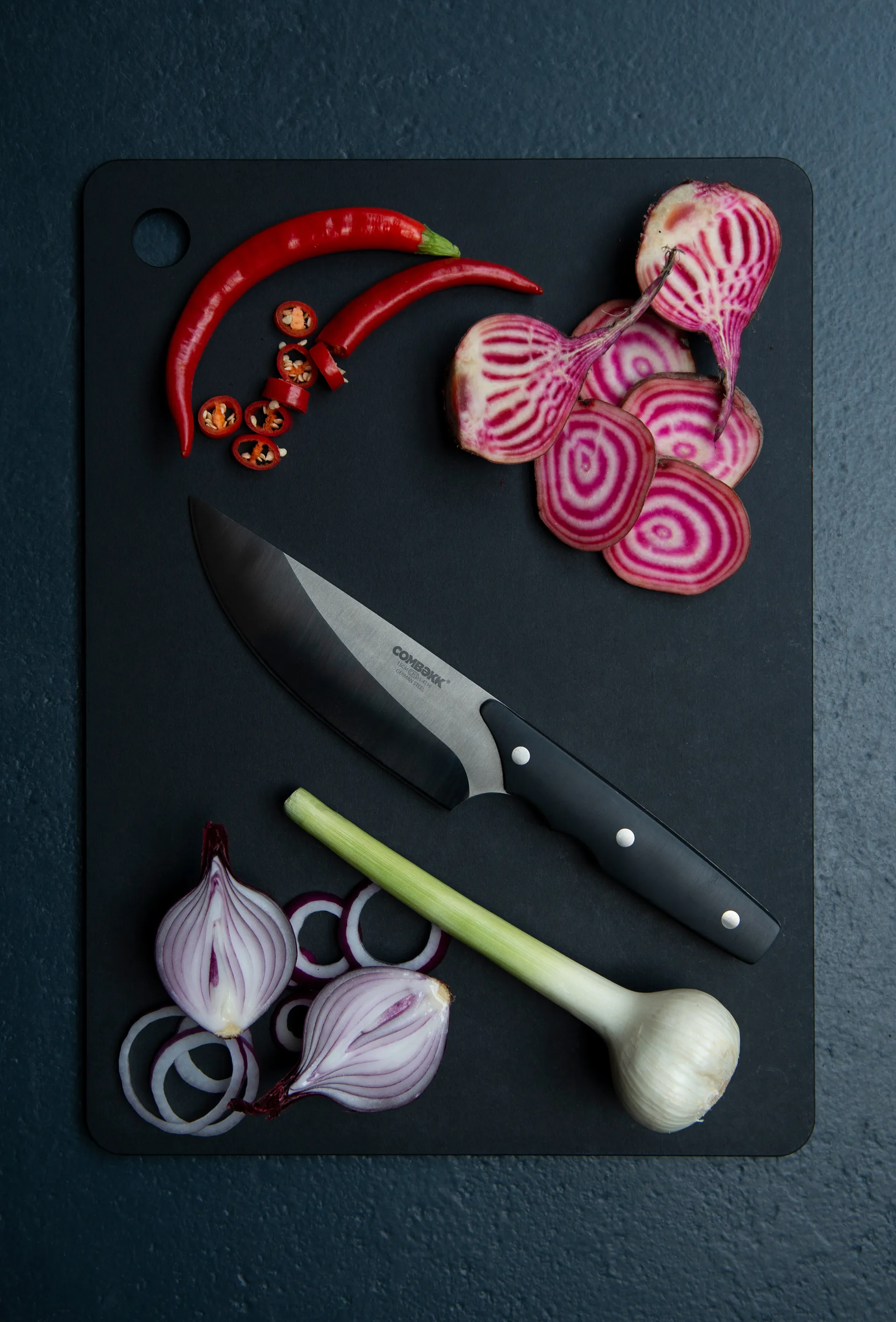 Combekk Schneidebrett Holz 3-teilig, Black Combekk