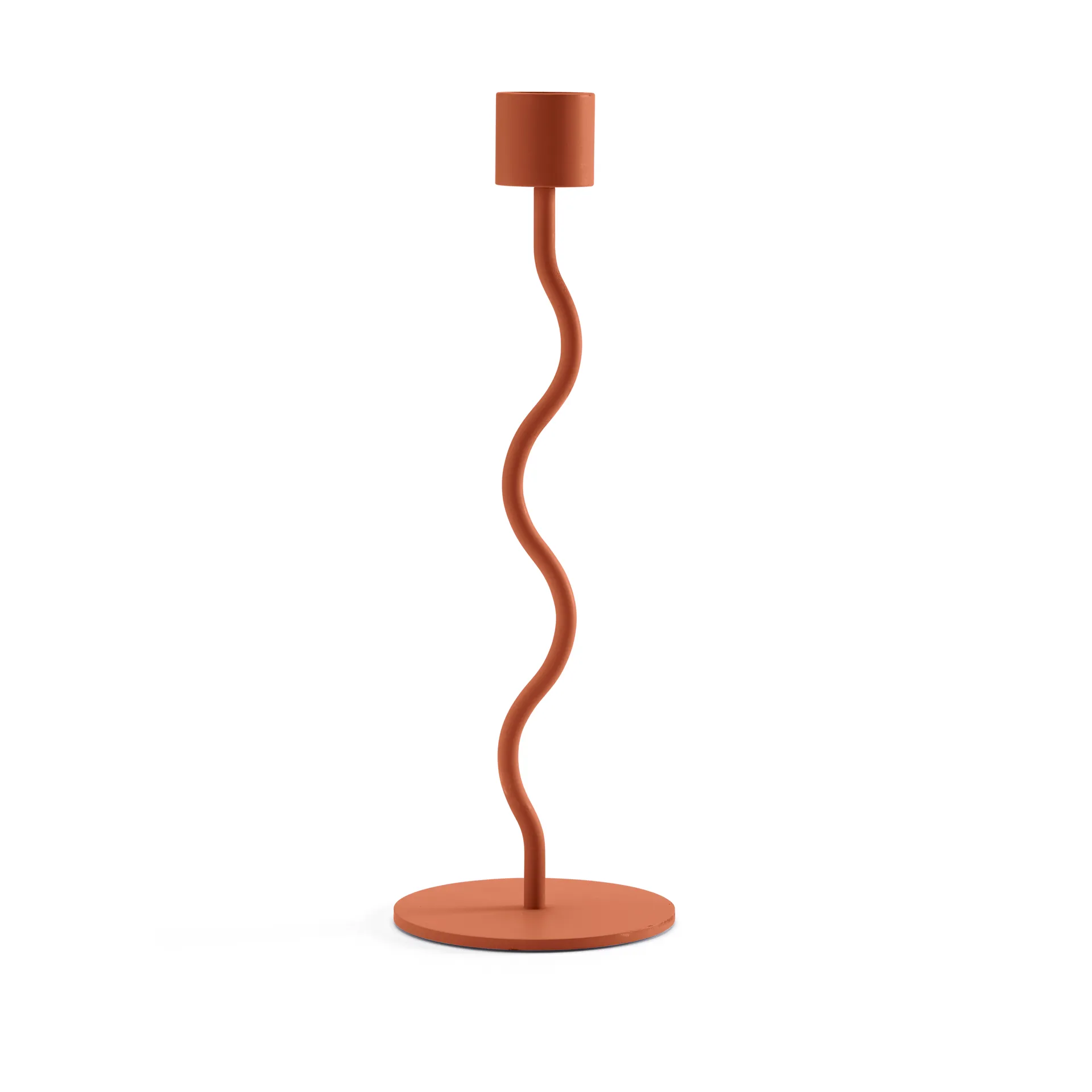 Curved Kerzenständer 23cm, Brick red Cooee Design