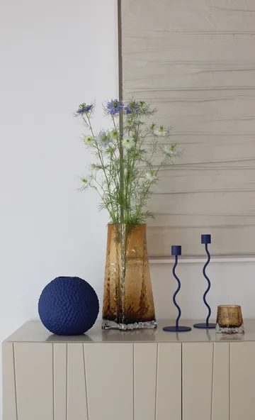 Curved Kerzenständer 23cm - Cobalt Blue - Cooee Design