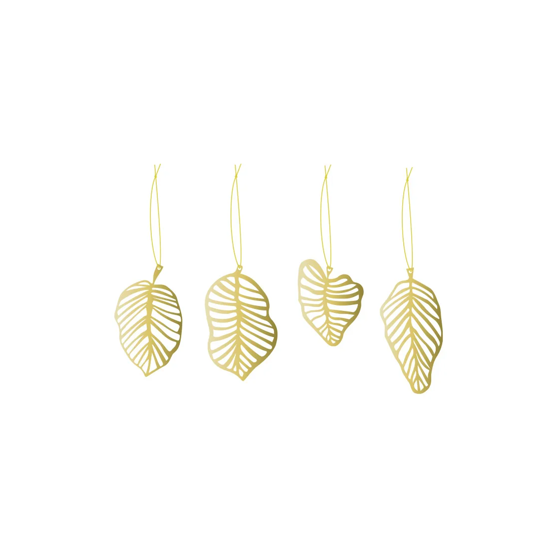 Deco leaf Anhänger 4er Pack, Messing Cooee Design