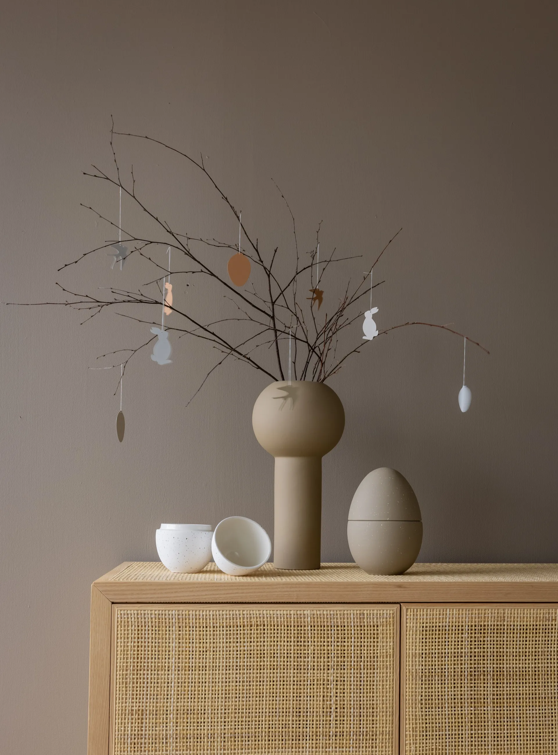 Easter Deco Ei Osterdekoration 4er Pack, Cafe au lait Cooee Design