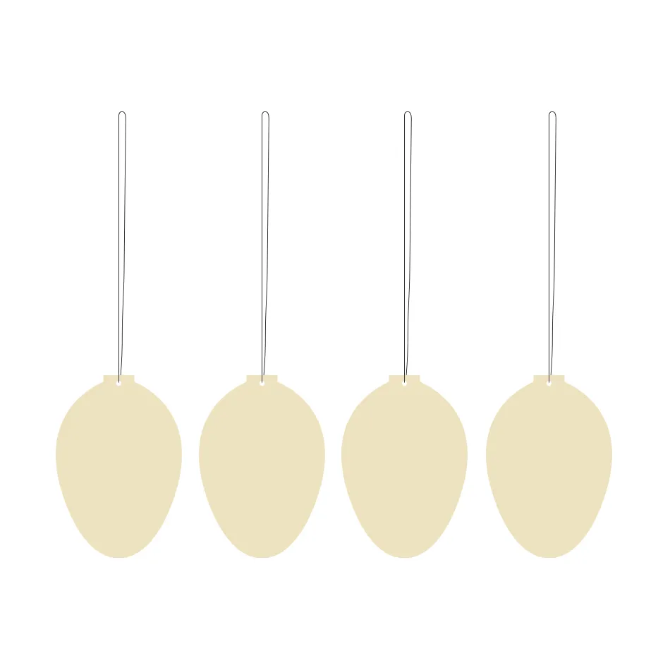 Easter Deco Ei Osterdekoration 4er Pack, Light yellow Cooee Design