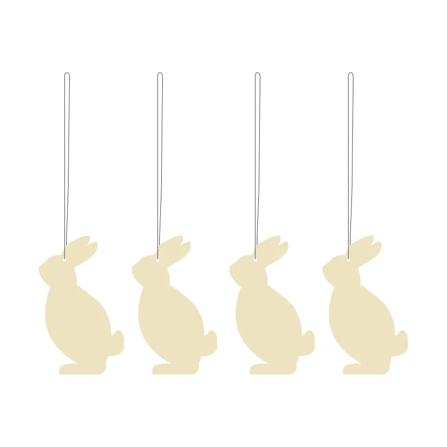 Easter Deco Hase Osteranhänger 4er Pack, Light yellow Cooee Design