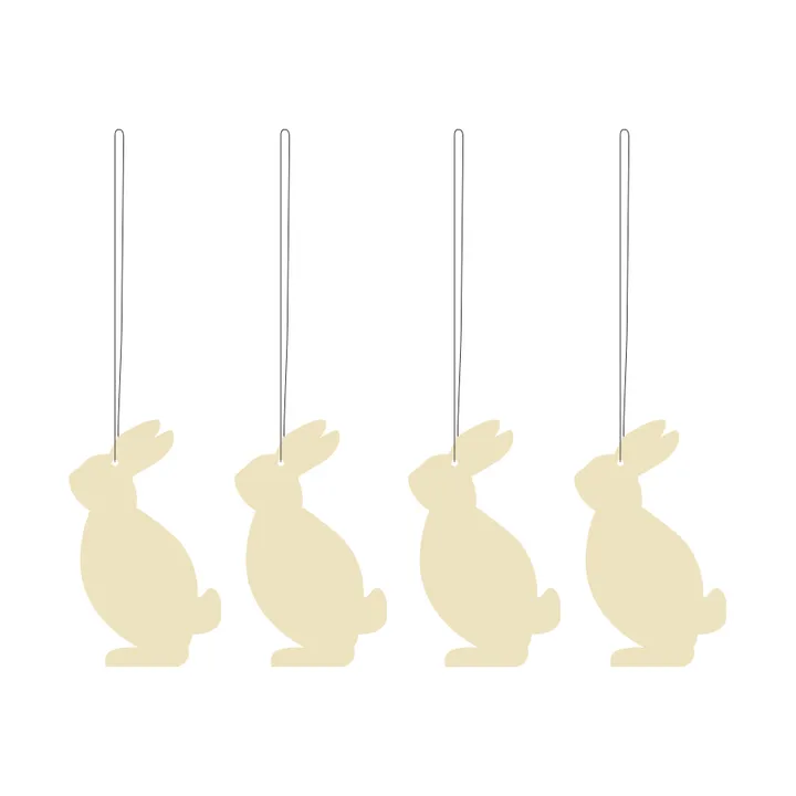 Easter Deco Hase Osteranhänger 4er Pack - Light yellow - Cooee Design