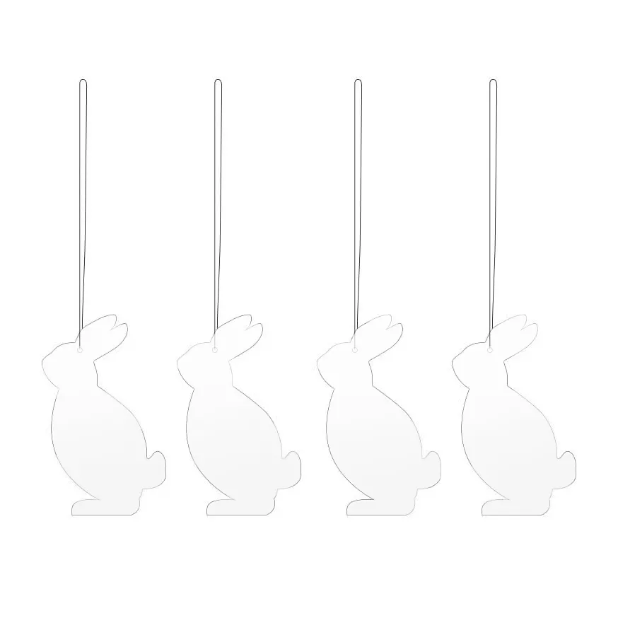Easter Deco Hase Osteranhänger 4er Pack, White Cooee Design
