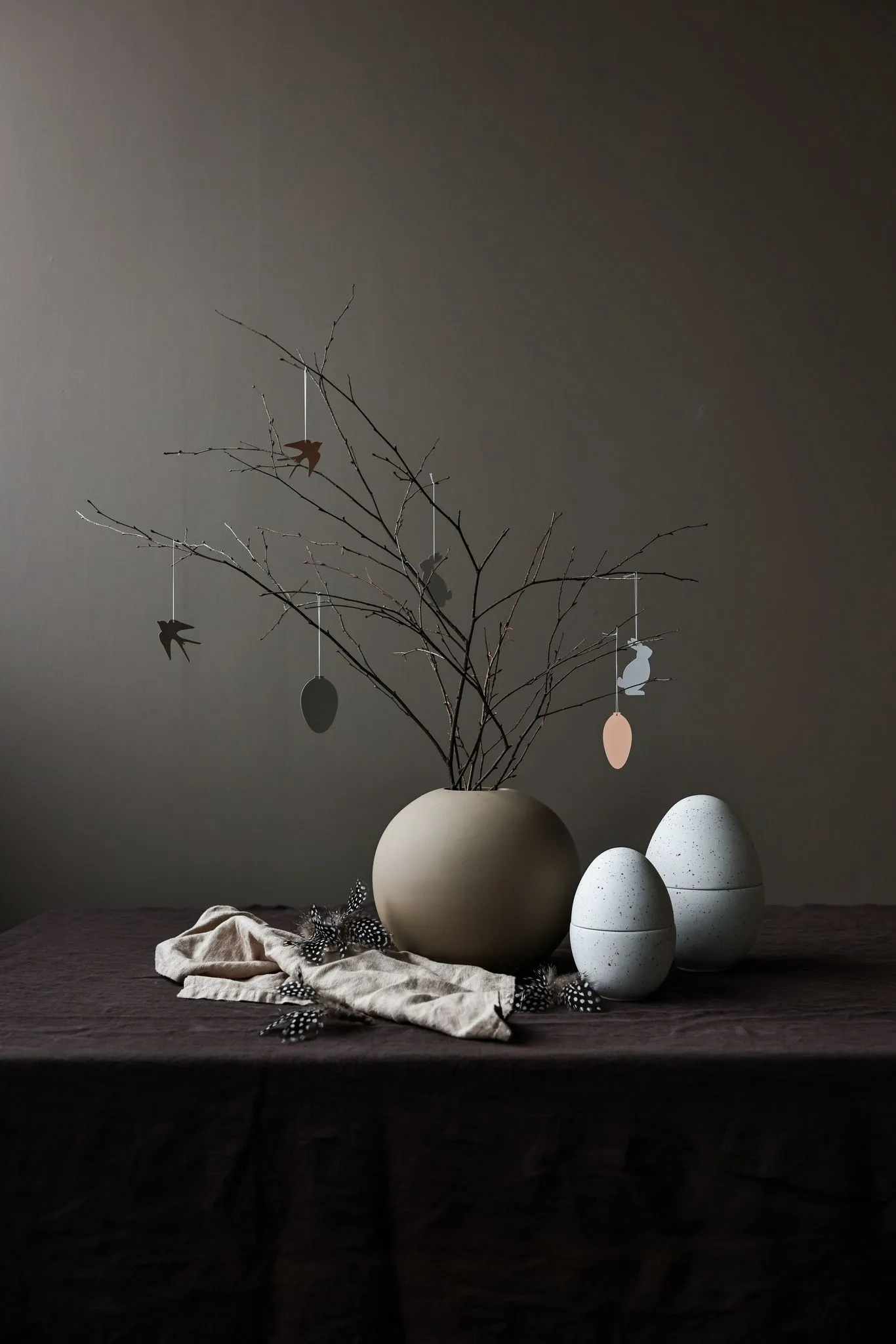 Easter Deco Vogel Osteranhänger 4er Pack, Cafe au lait Cooee Design