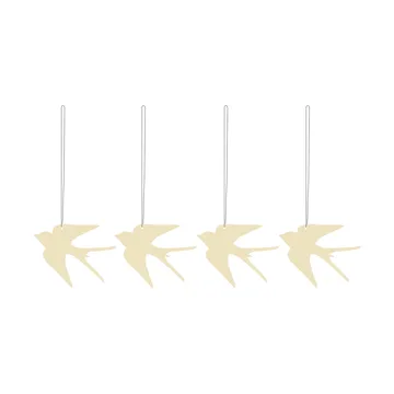 Easter Deco Vogel Osteranhänger 4er Pack - Light yellow - Cooee Design