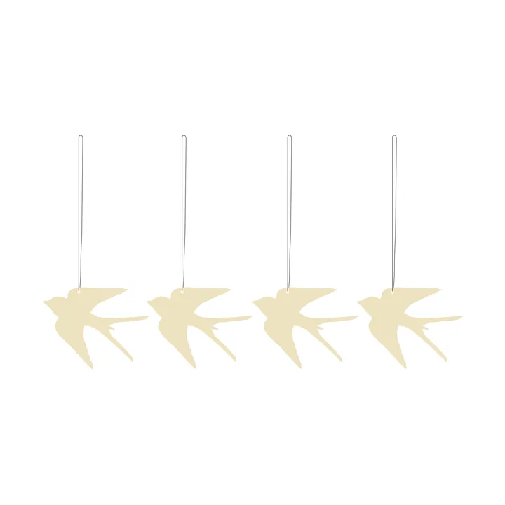 Easter Deco Vogel Osteranhänger 4er Pack - Light yellow - Cooee Design