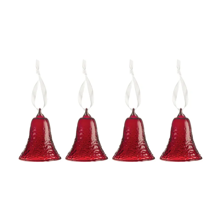 Gry bell Uhr 8 cm 4er-Pack - Deep red - Cooee Design