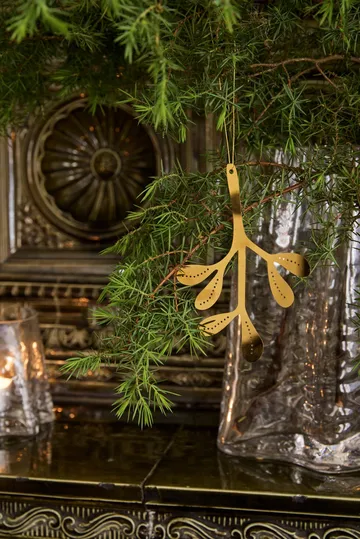 Mistletoe Weihnachtsanhänger 2-teilig - Messing, 12 cm - Cooee Design