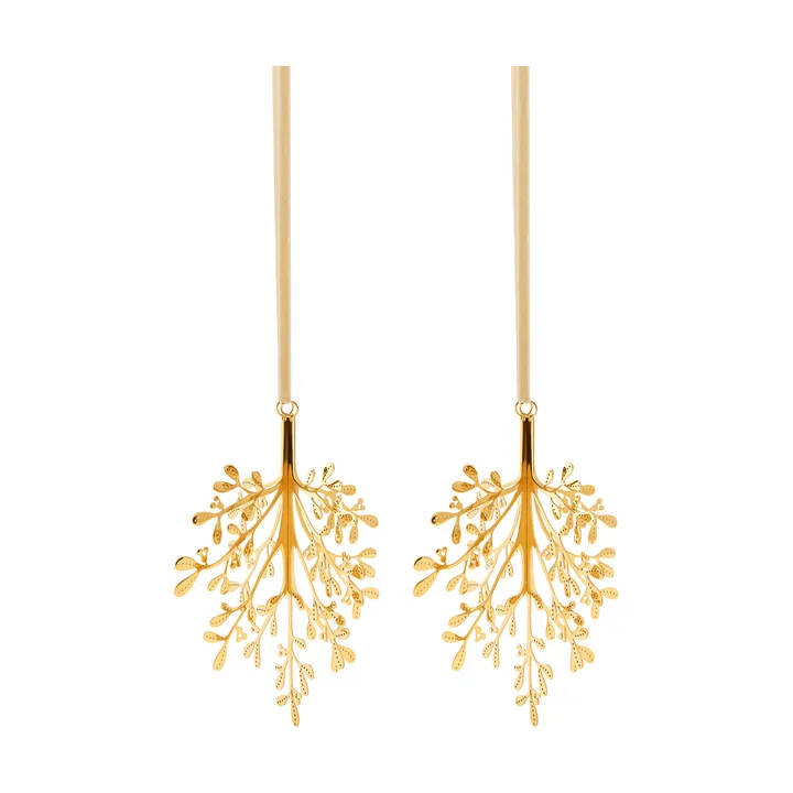 Mistletoe Weihnachtsanhänger 2-teilig - Messing 20 cm - Cooee Design