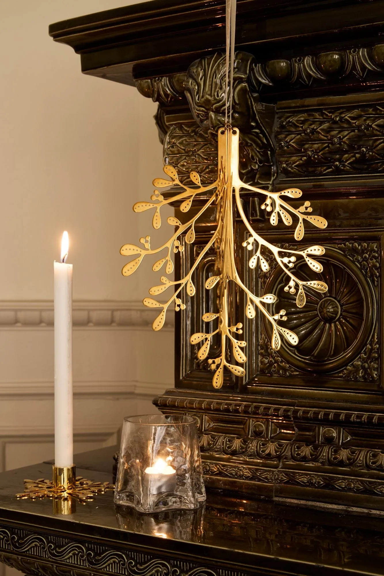 Mistletoe Weihnachtsanhänger 2-teilig, Messing, 29 cm Cooee Design