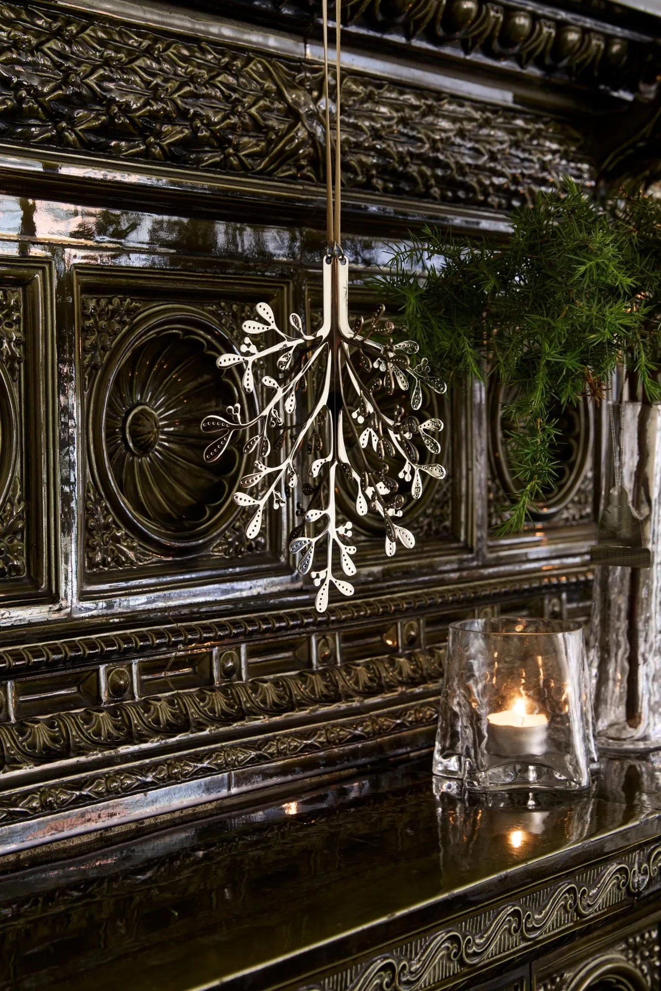 Mistletoe Weihnachtsanhänger 2-teilig, Rostfreier Stahl, 20 cm Cooee Design