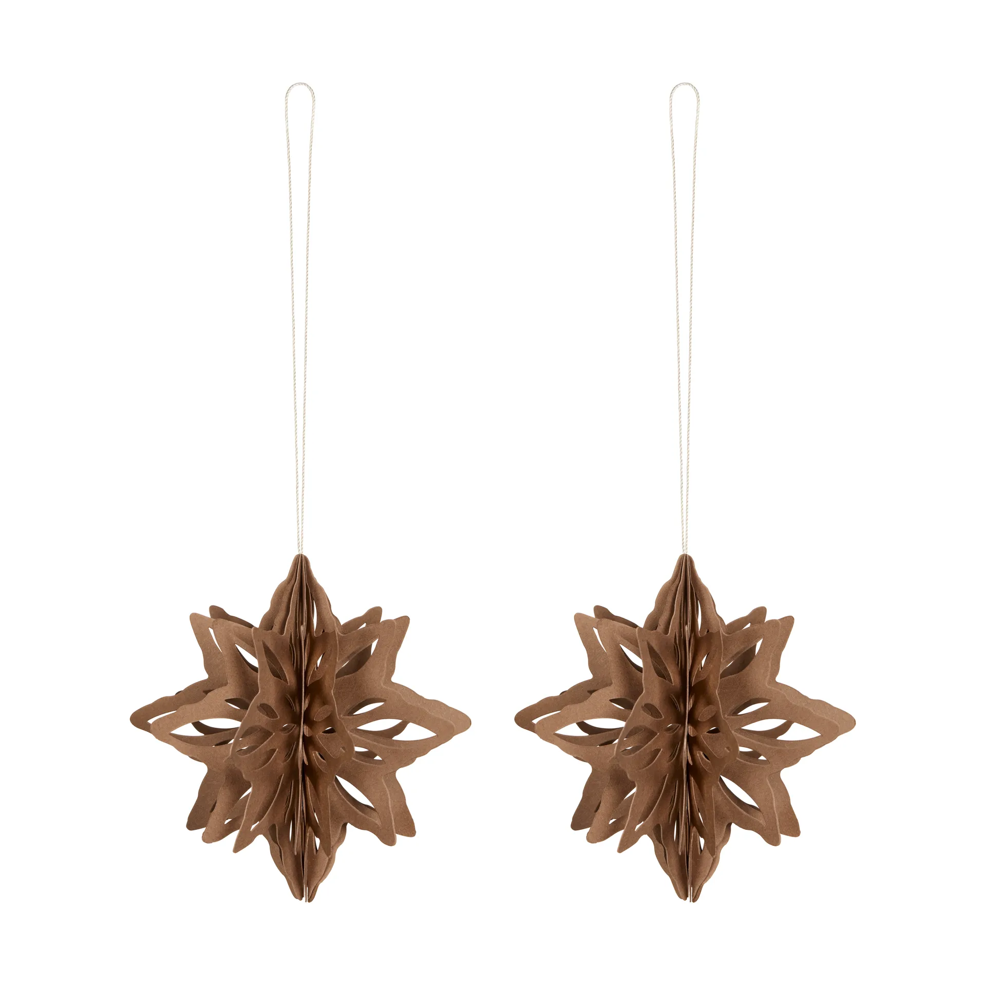 Paper Nova Star Dekorationsanhänger 2er Pack, Coffee Cooee Design