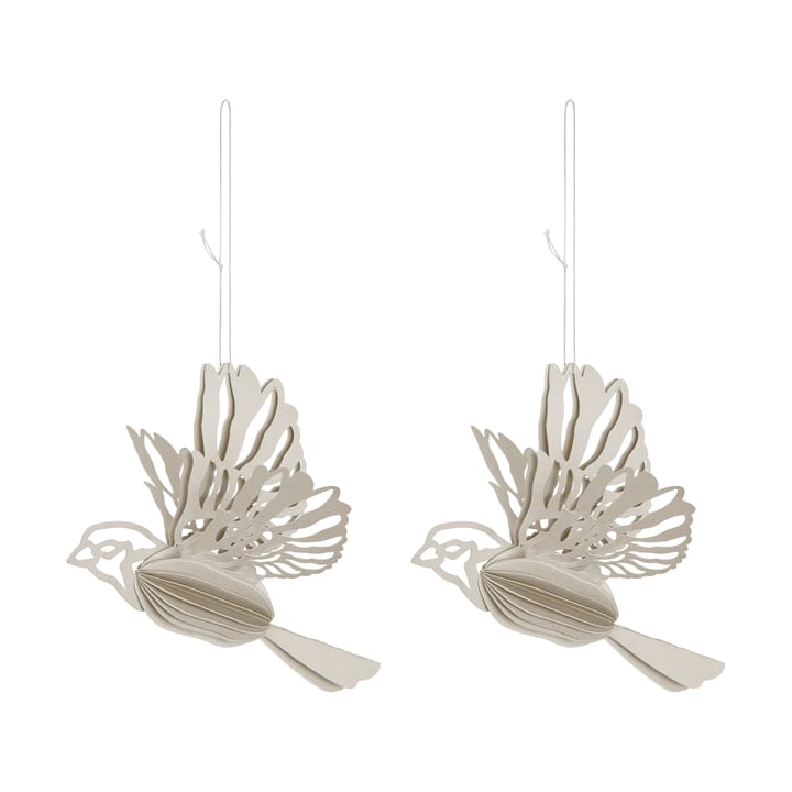 Papier Vogel Dekorationsanhänger 2er Pack - Sand - Cooee Design