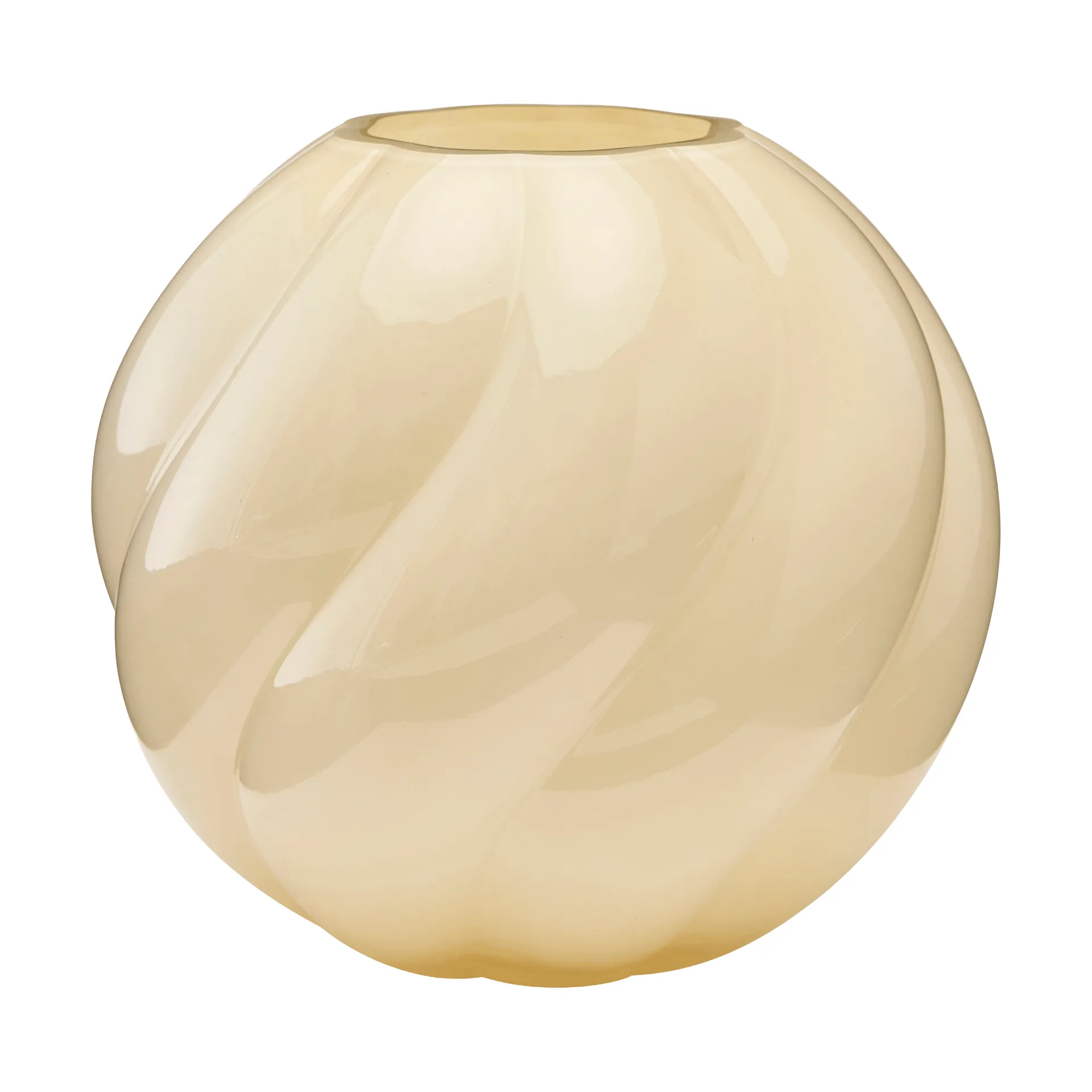 Twist Ball Vase 20 cm, Butter yellow Cooee Design