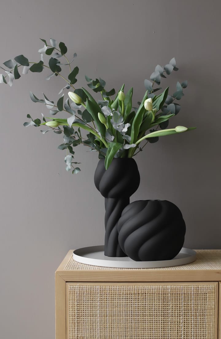 Twist Säulen Vase 34 cm - Schwarz - Cooee Design