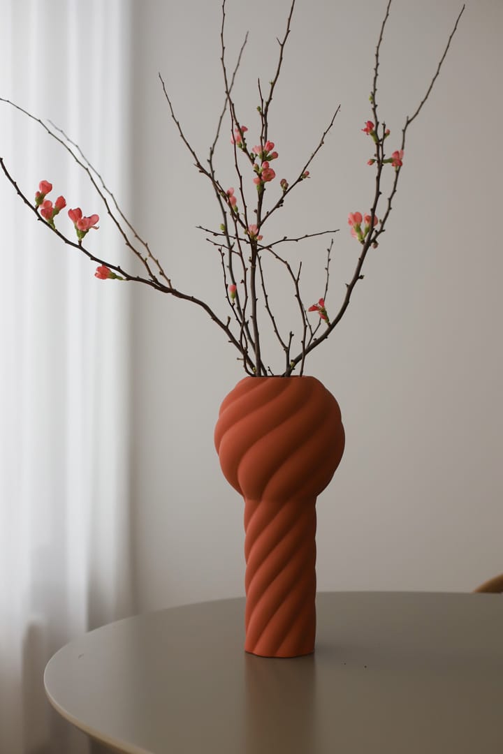 Twist Säulen Vase 34 cm - Ziegelrot - Cooee Design
