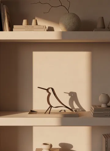 Woody Bird groß - Dunkel gebeizte Eiche - Cooee Design