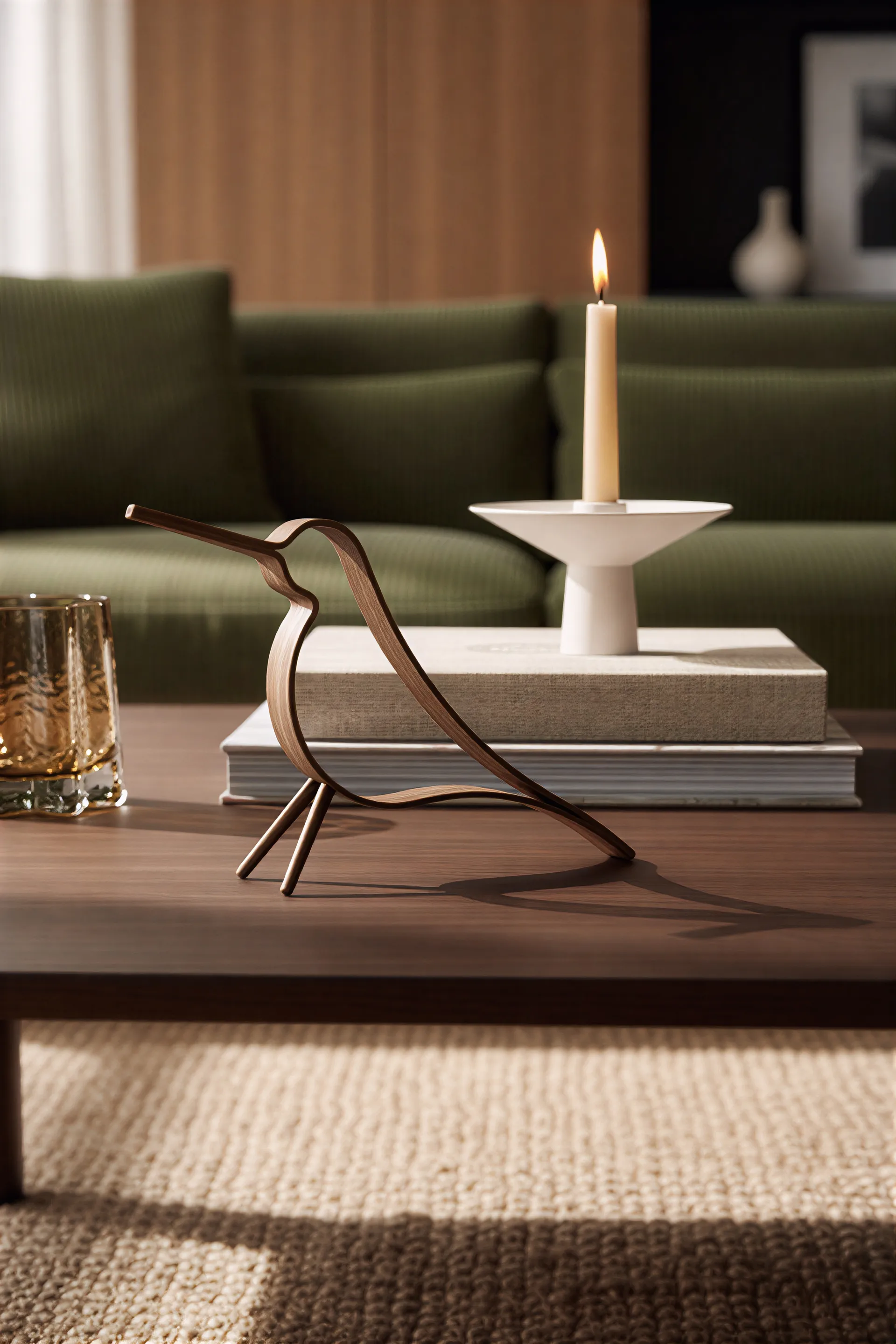 Woody Bird medium, Dunkel gebeizte Eiche Cooee Design