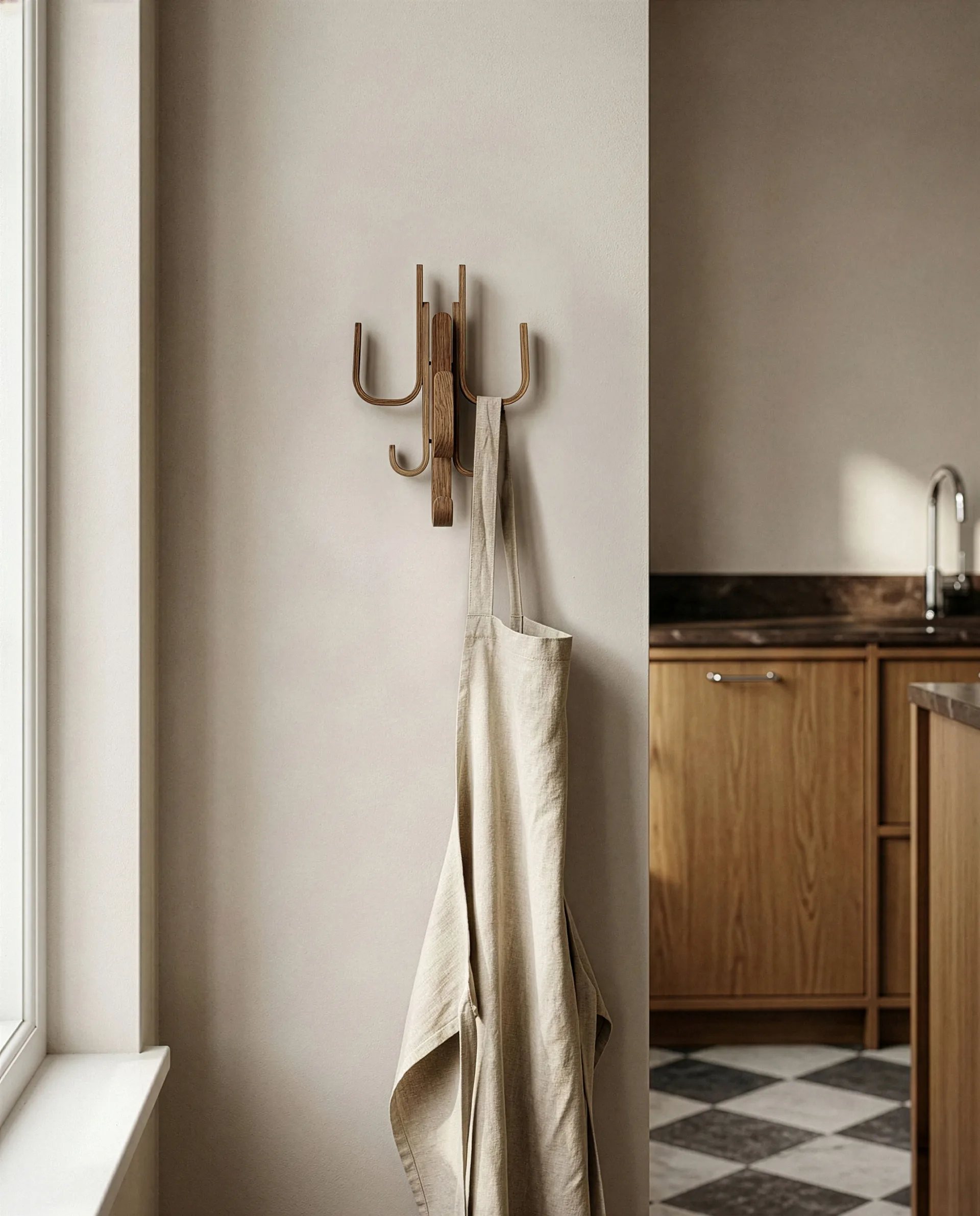Woody Haken Three, Dunkel gebeizte Eiche Cooee Design