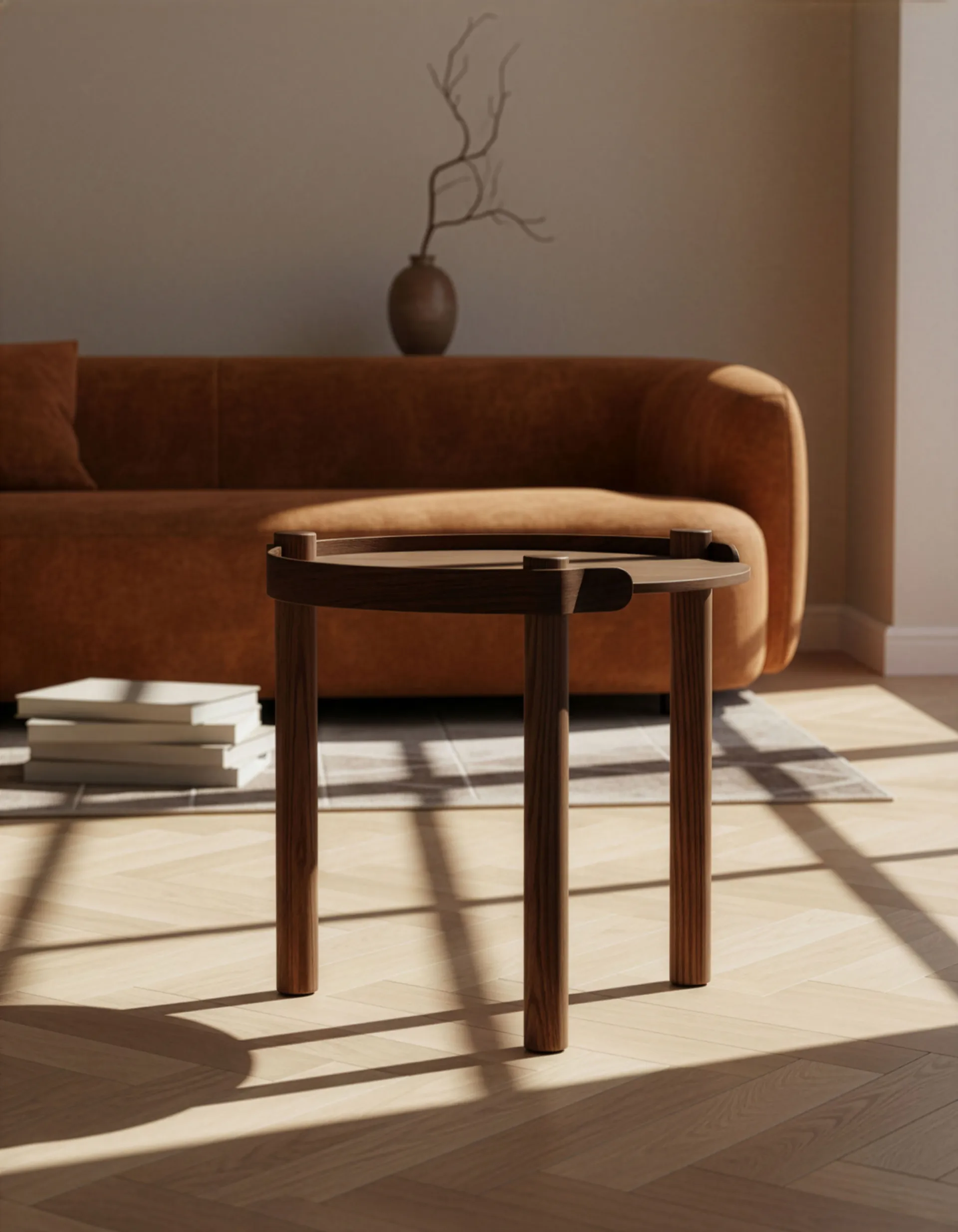 Woody Tisch Ø45cm, Dunkel gebeizte Eiche Cooee Design