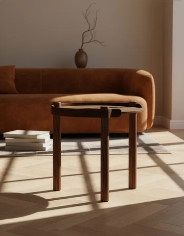 Woody Tisch Ø45cm - Dunkel gebeizte Eiche - Cooee Design