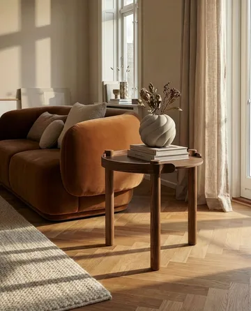 Woody Tisch Ø45cm - Dunkel gebeizte Eiche - Cooee Design