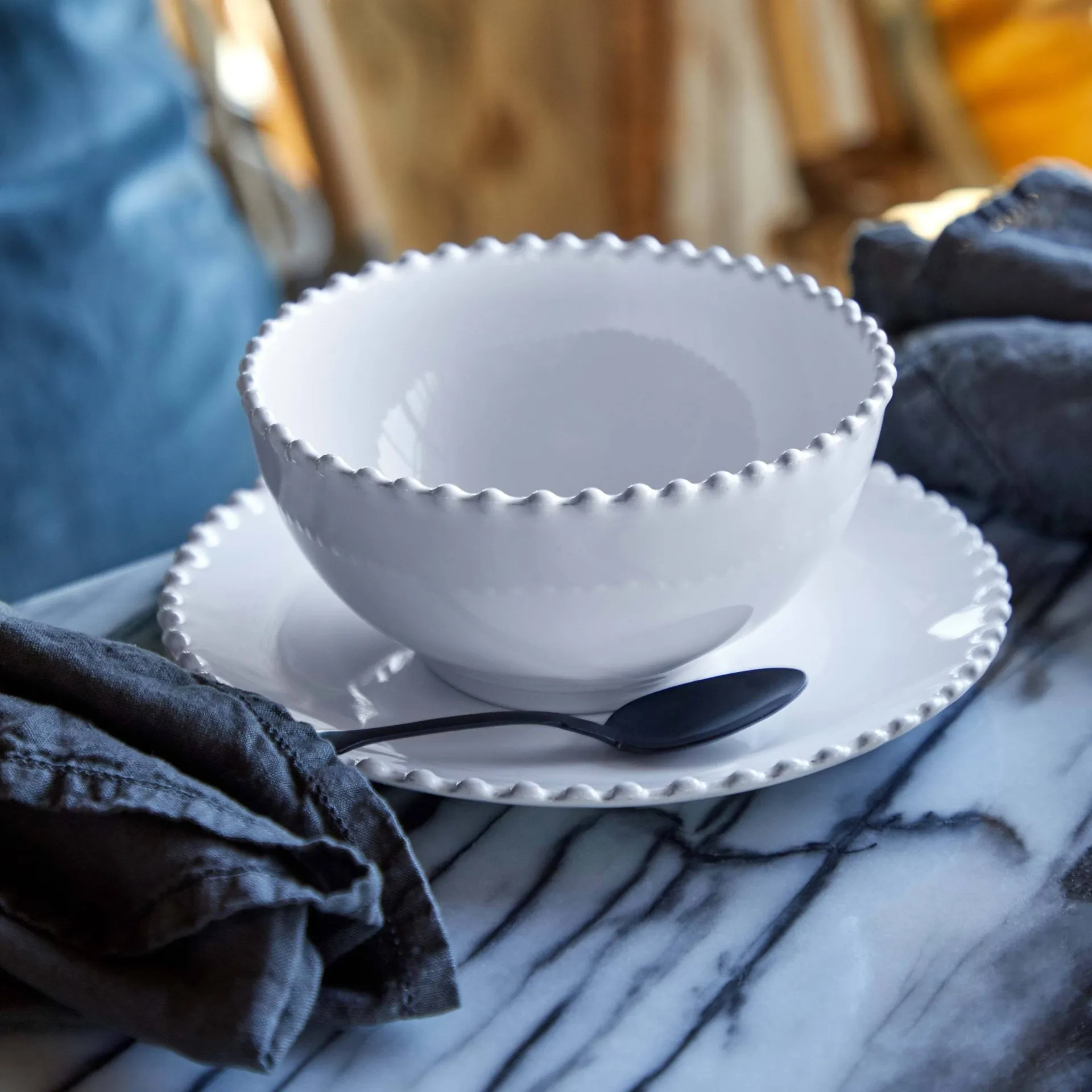 Pearl Schale, Weiß, Ø17 cm Costa Nova