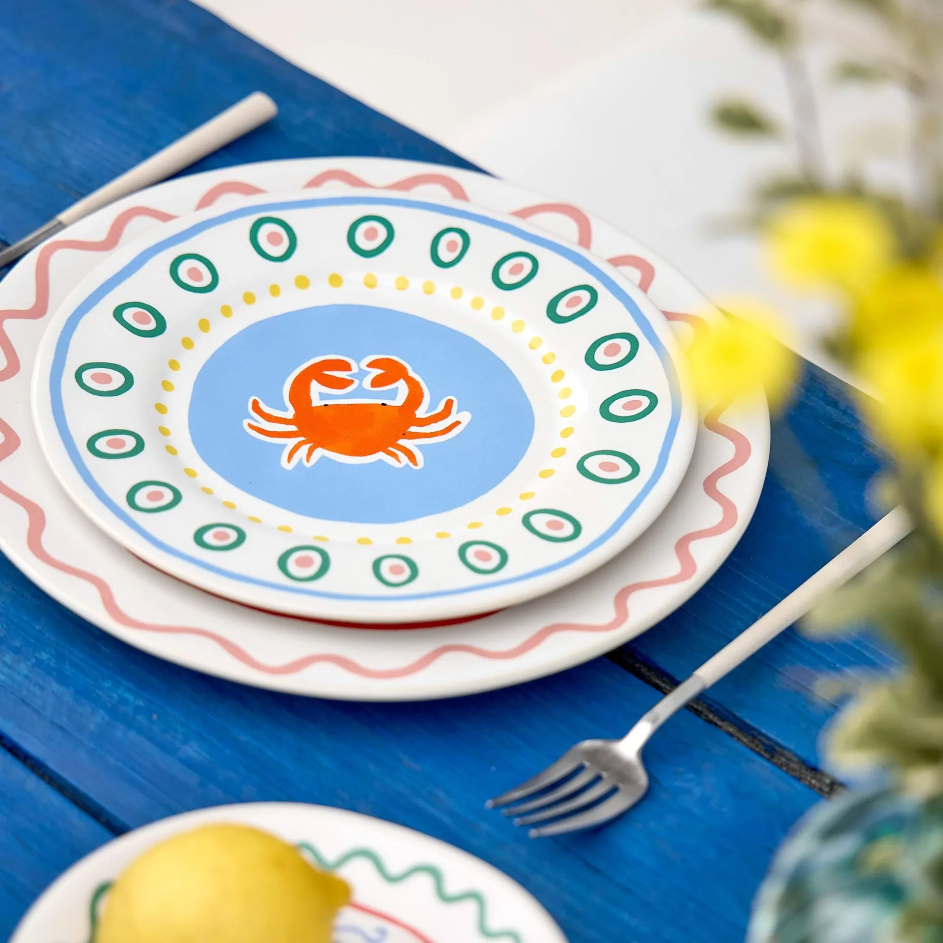 Summer Bliss Dessertteller, Crab, Ø22 cm Costa Nova
