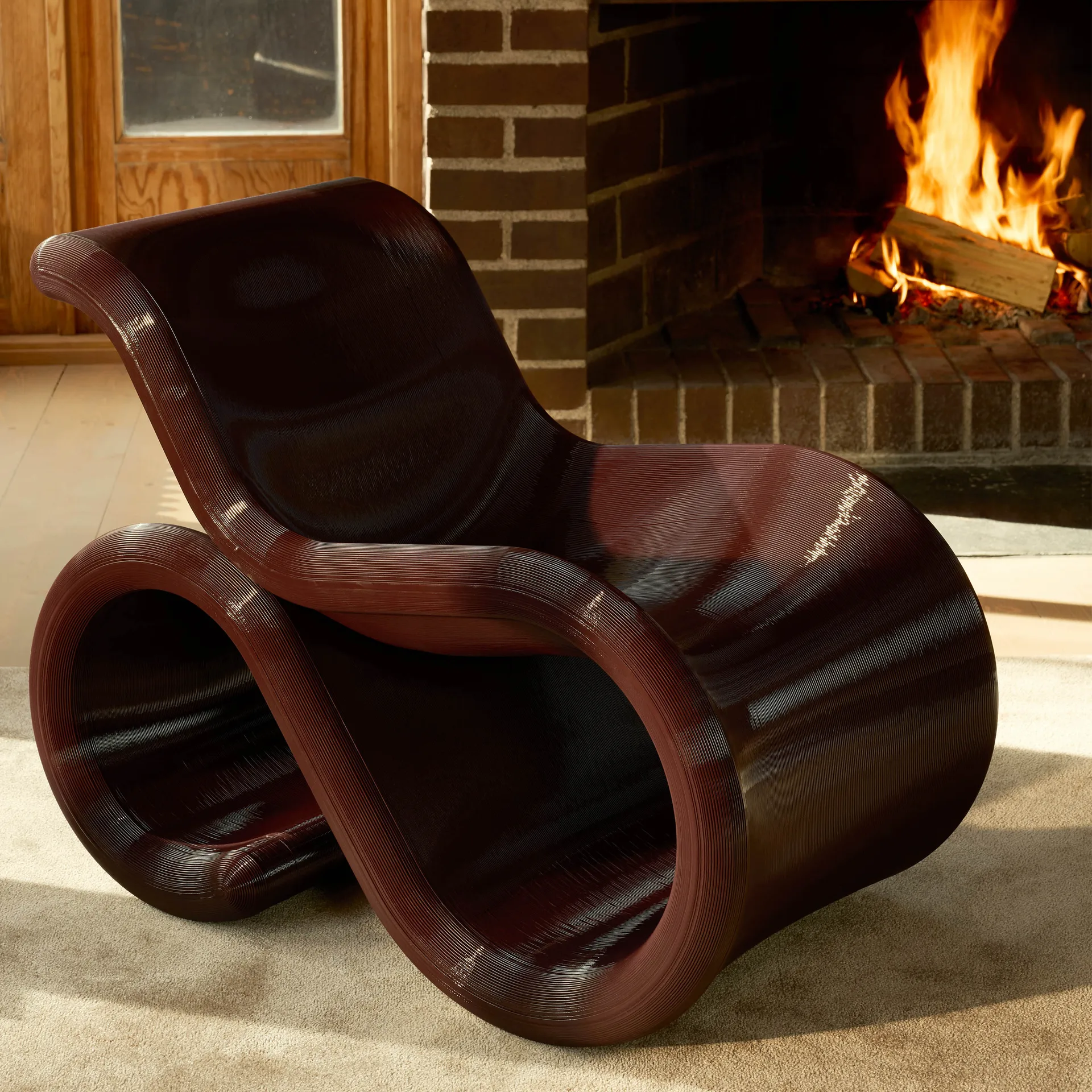 Éclair chair Loungesessel, Kirsche Crème Atelier