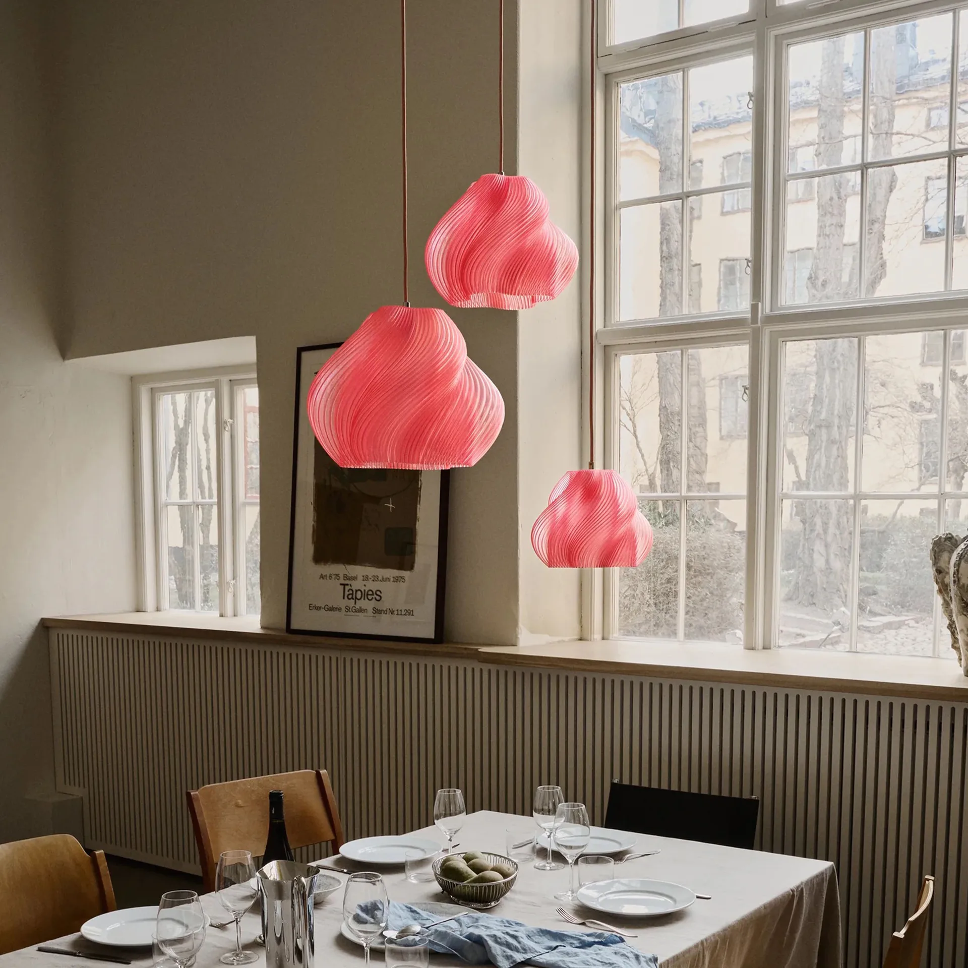 Soft Serve Pendelleuchte, Peach sorbet-chrome, 03, 30 cm Crème Atelier