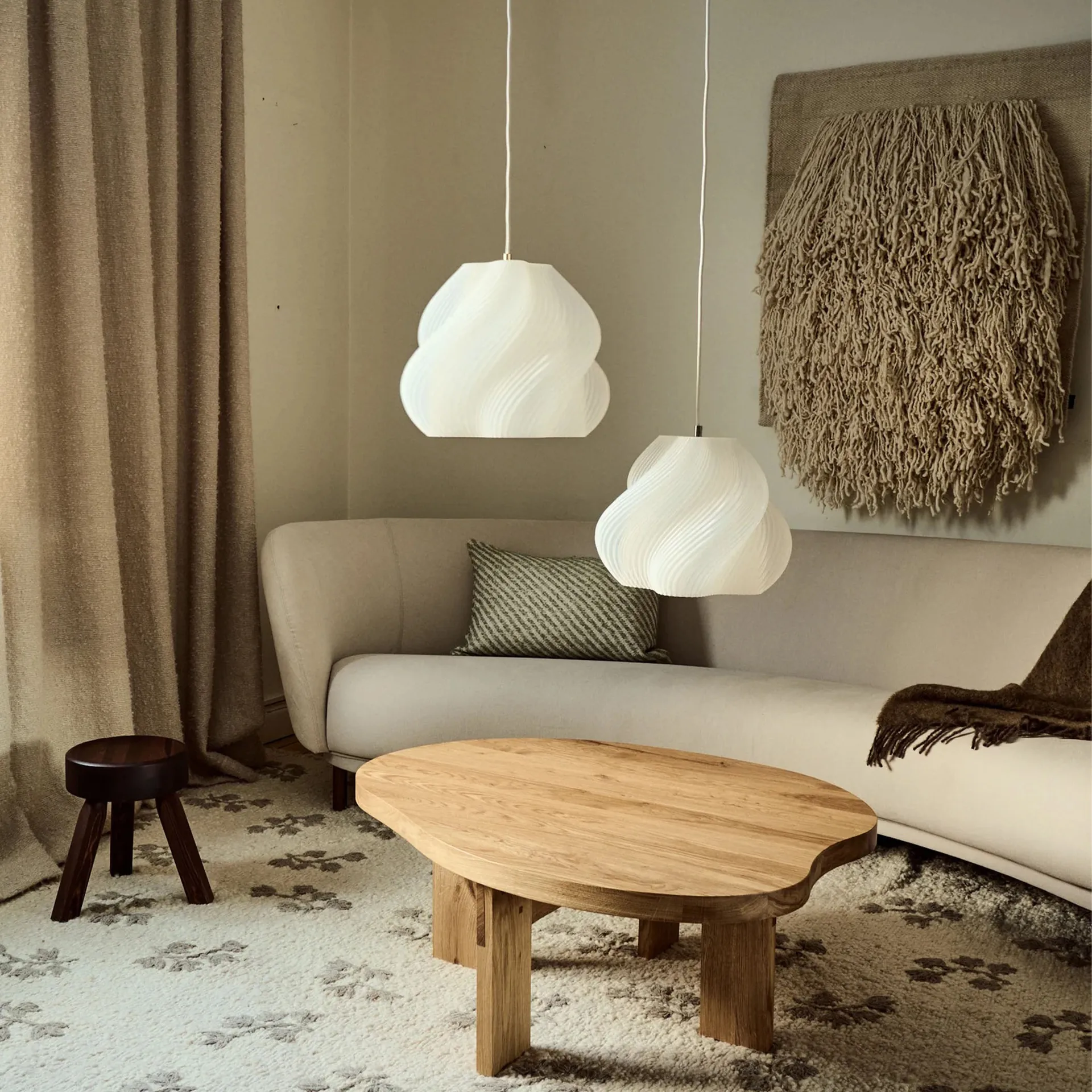 Soft Serve Pendelleuchte, White-chrome, 02, 25 cm Crème Atelier