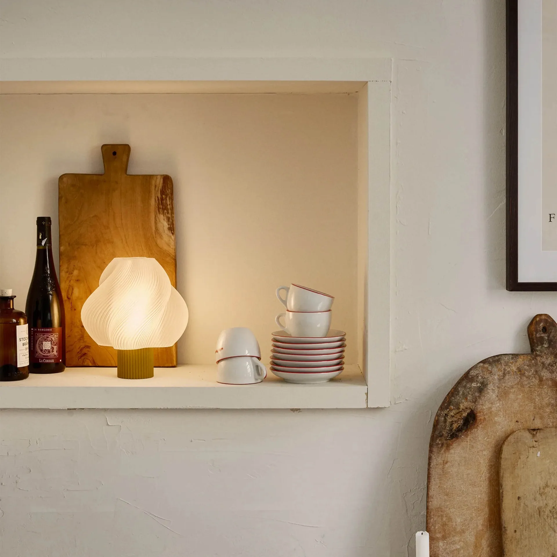 Soft Serve tragbare Tischleuchte, Cloudberry, 23 cm Crème Atelier