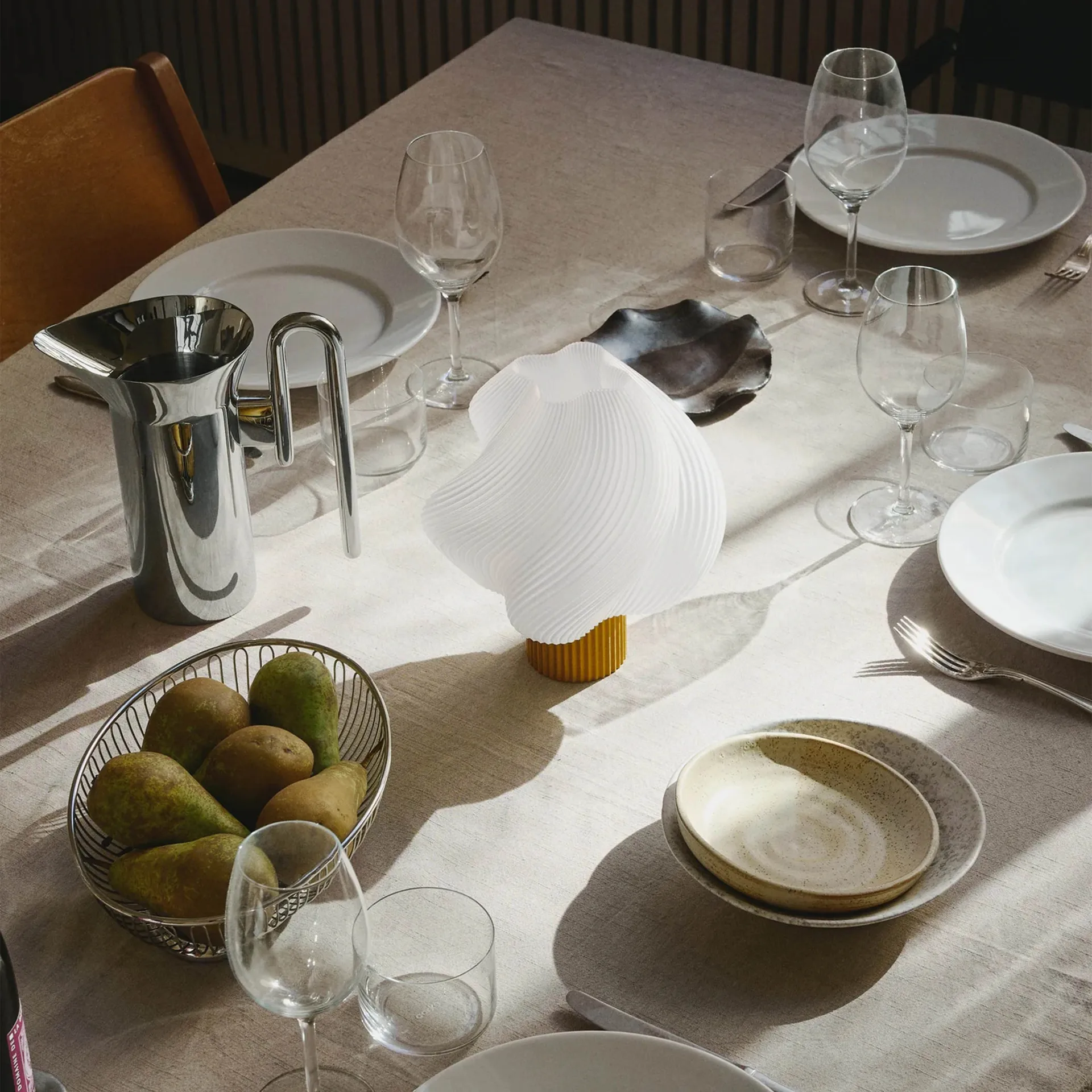 Soft Serve tragbare Tischleuchte, Cloudberry, 23 cm Crème Atelier