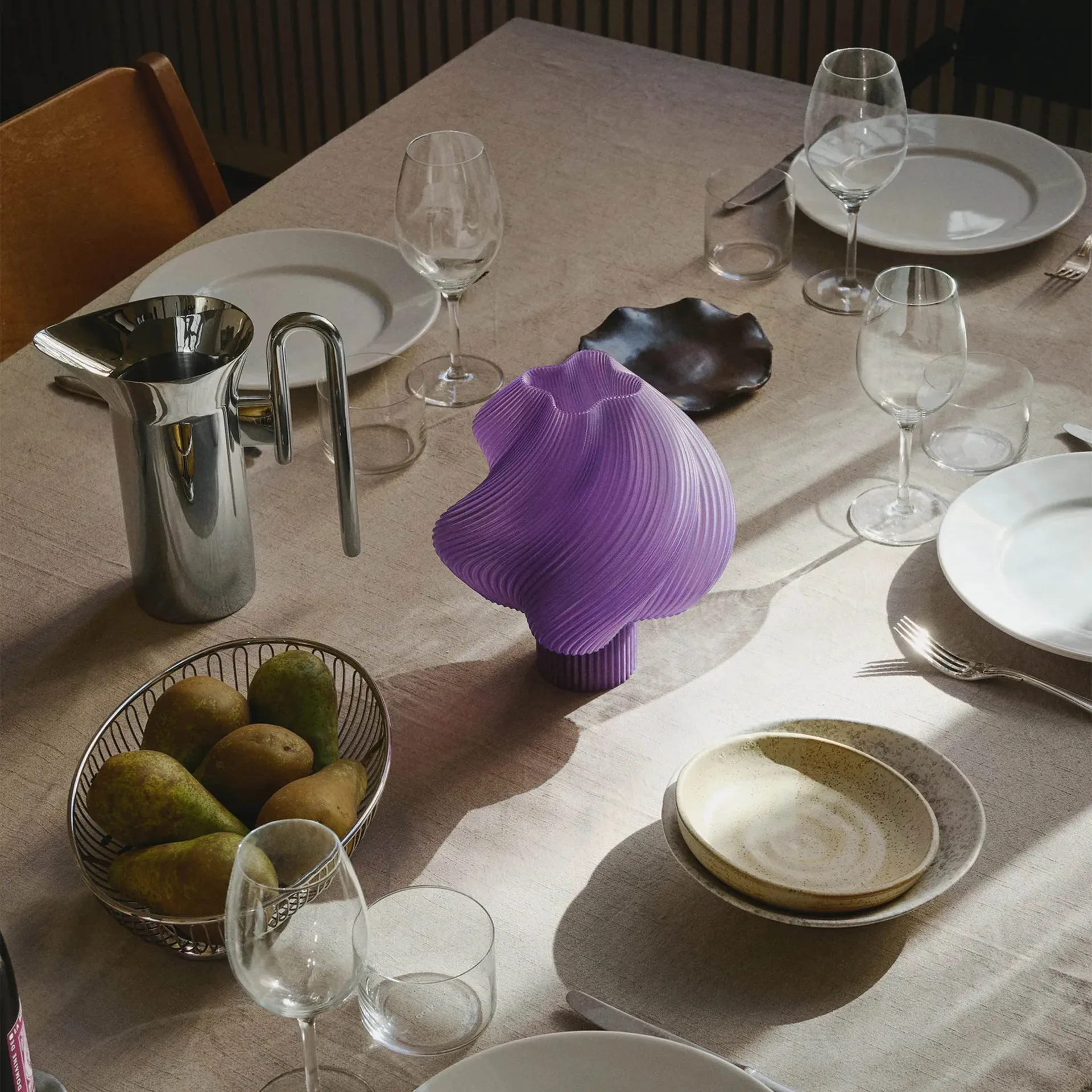 Soft Serve tragbare Tischleuchte, Lavender sorbet, 23 cm Crème Atelier