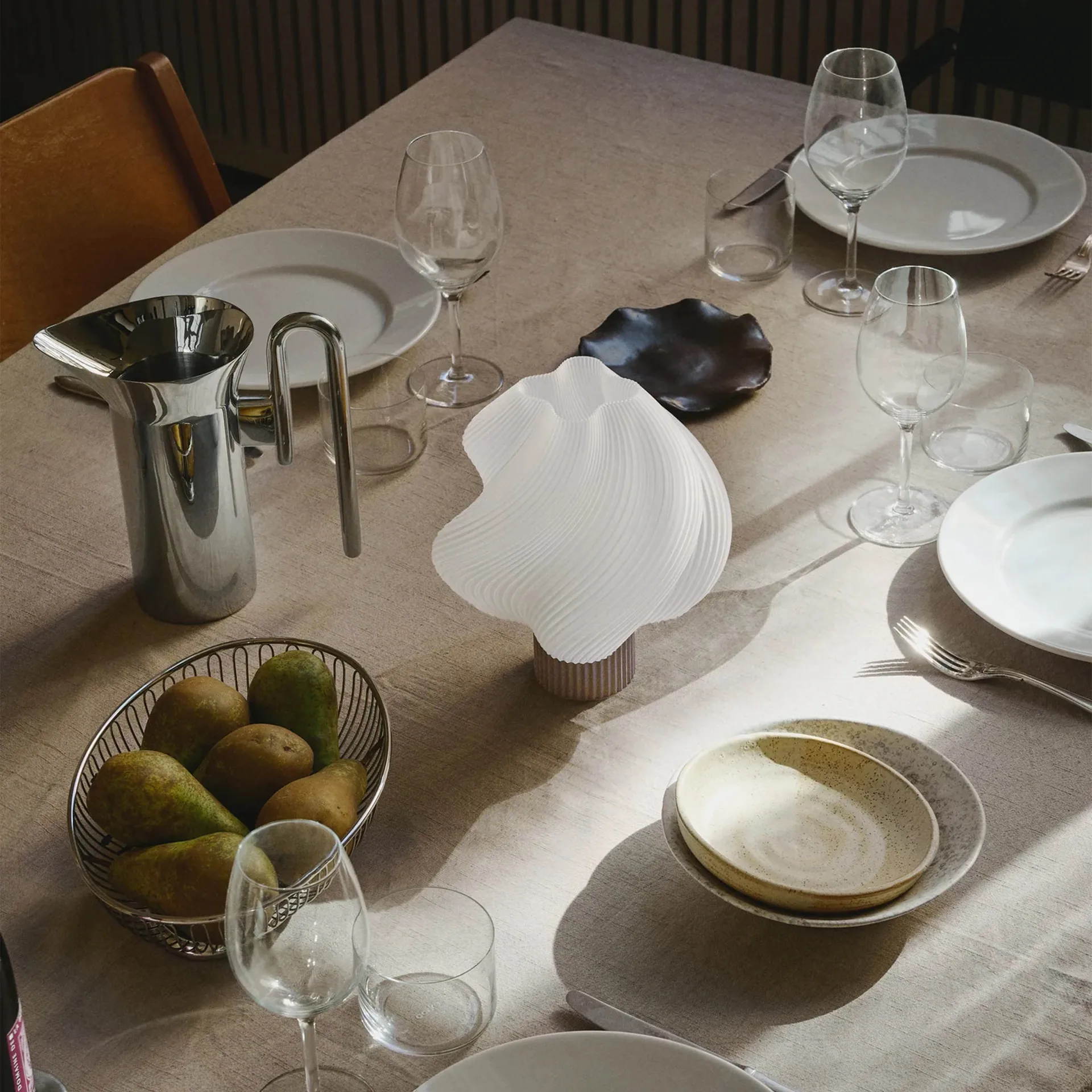 Soft Serve tragbare Tischleuchte, Mocha, 23 cm Crème Atelier