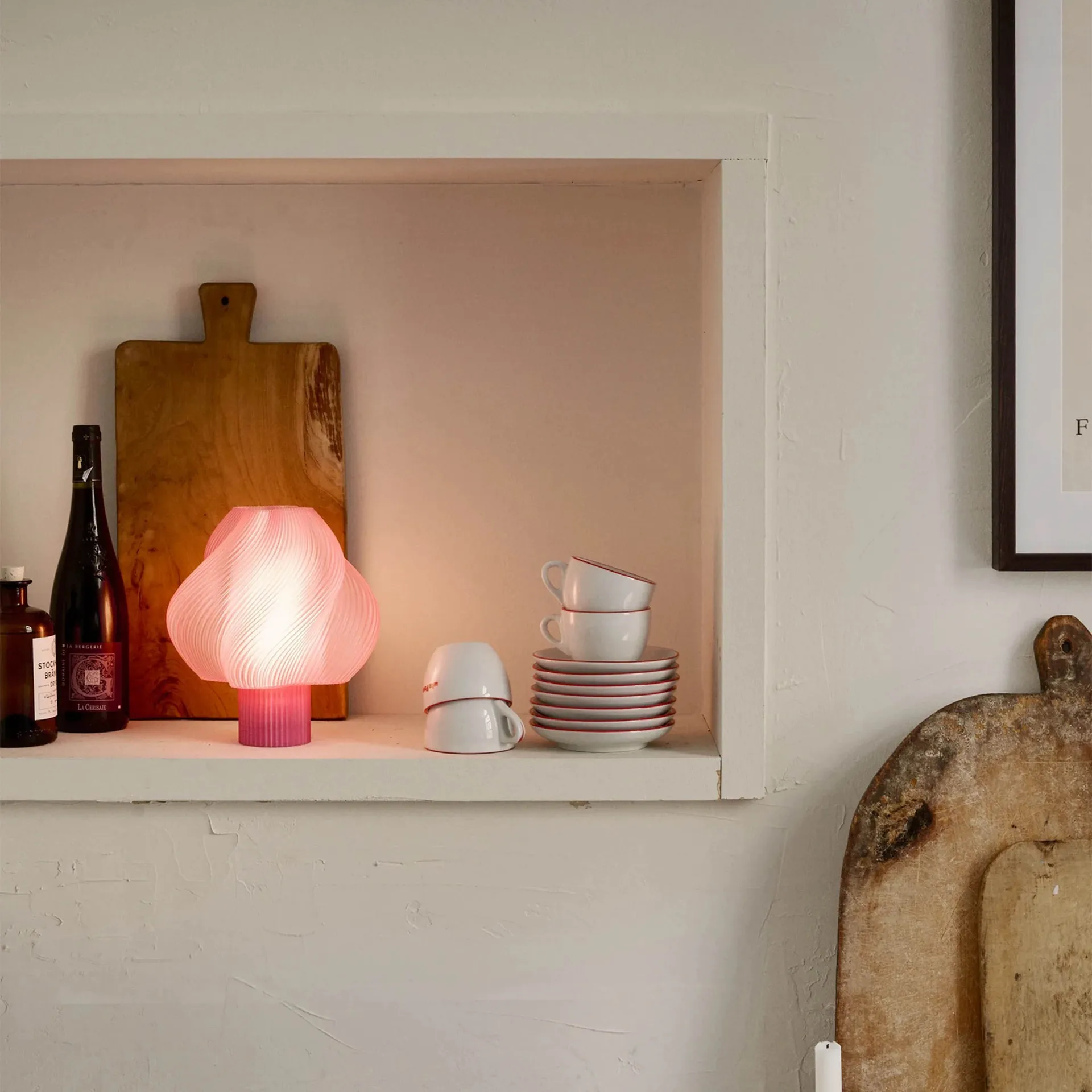 Soft Serve tragbare Tischleuchte, Rose sorbet, 23 cm Crème Atelier