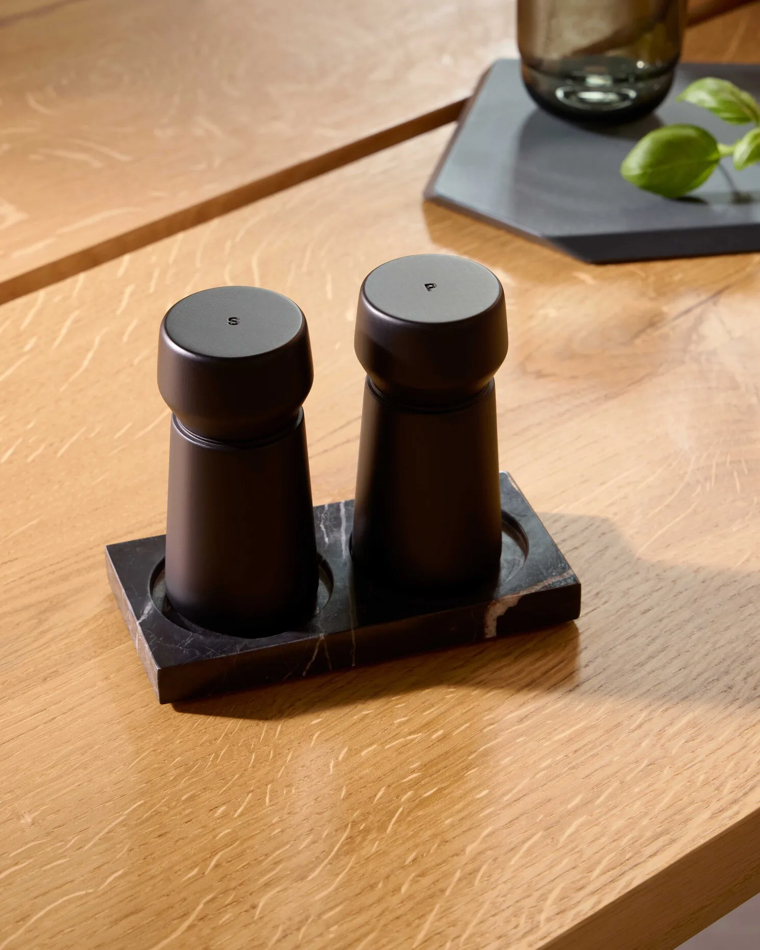 Tabletopper Gewürzmühlenständer, Black marble Crushgrind
